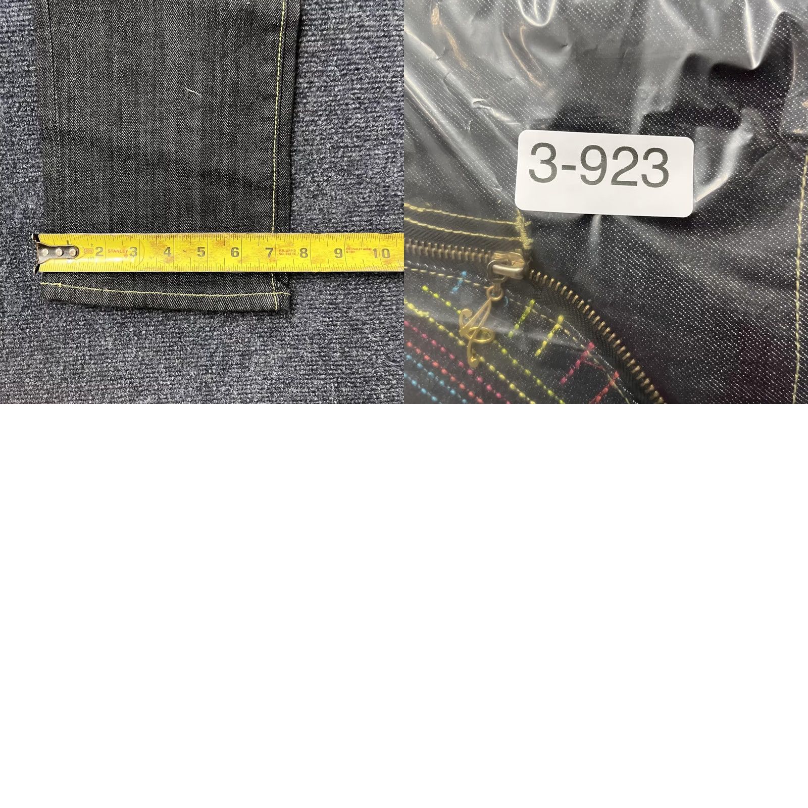 Denime Y2K AKDMKS Jeans Mens 38 x 32 Dark Wash Slim Straight Denim Zip Pockets Blue Size US 38 / EU 54 - 9 Thumbnail