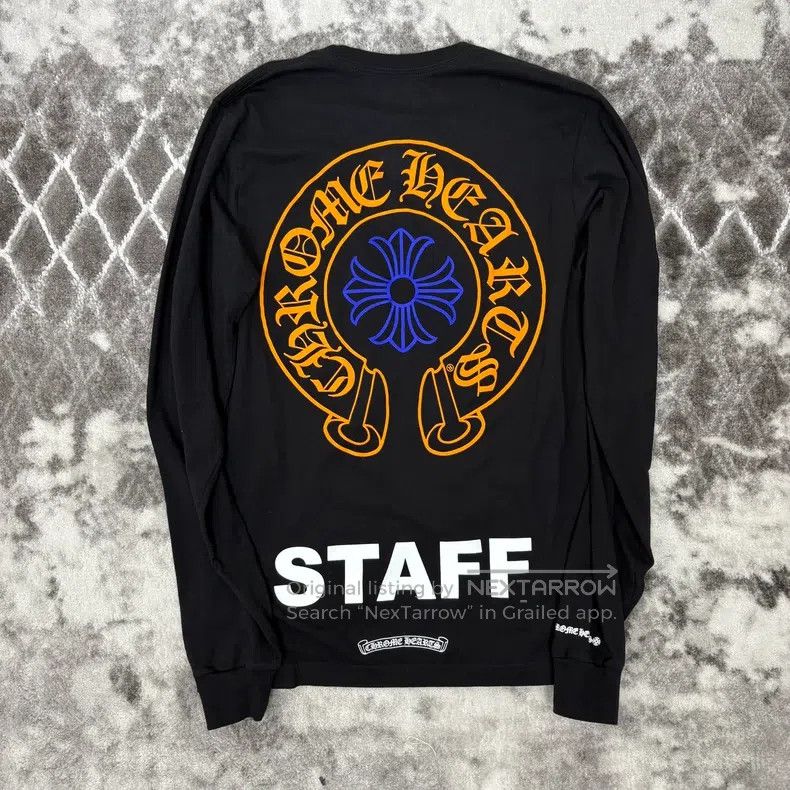 CHROME HEARTS Size M Blue and orange horseshoe printing