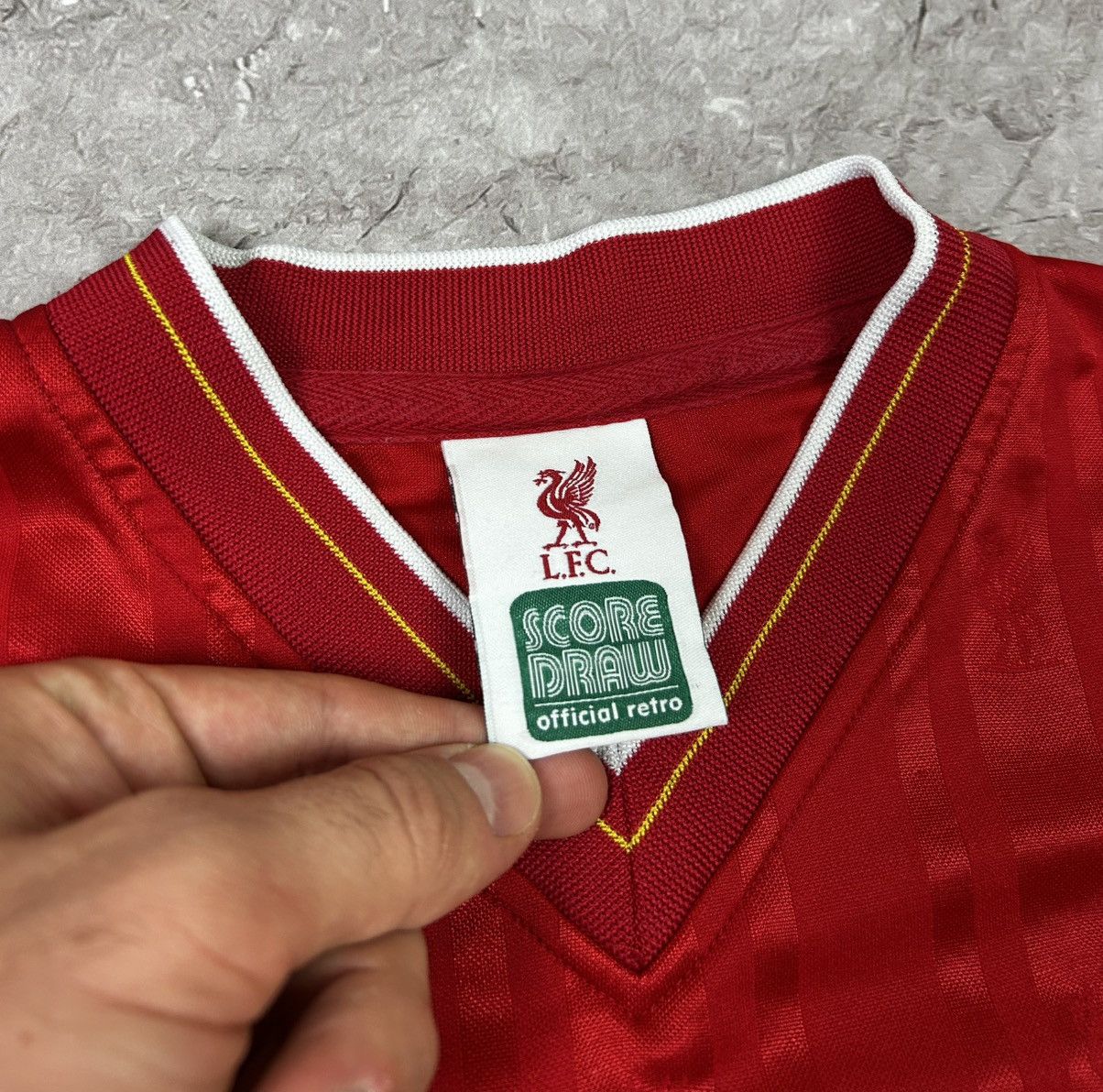 Vintage Score Draw Liverpool Jersey Camiseta Soccer 1985 1986 Home Size US S / EU 44-46 / 1 - 4 Thumbnail