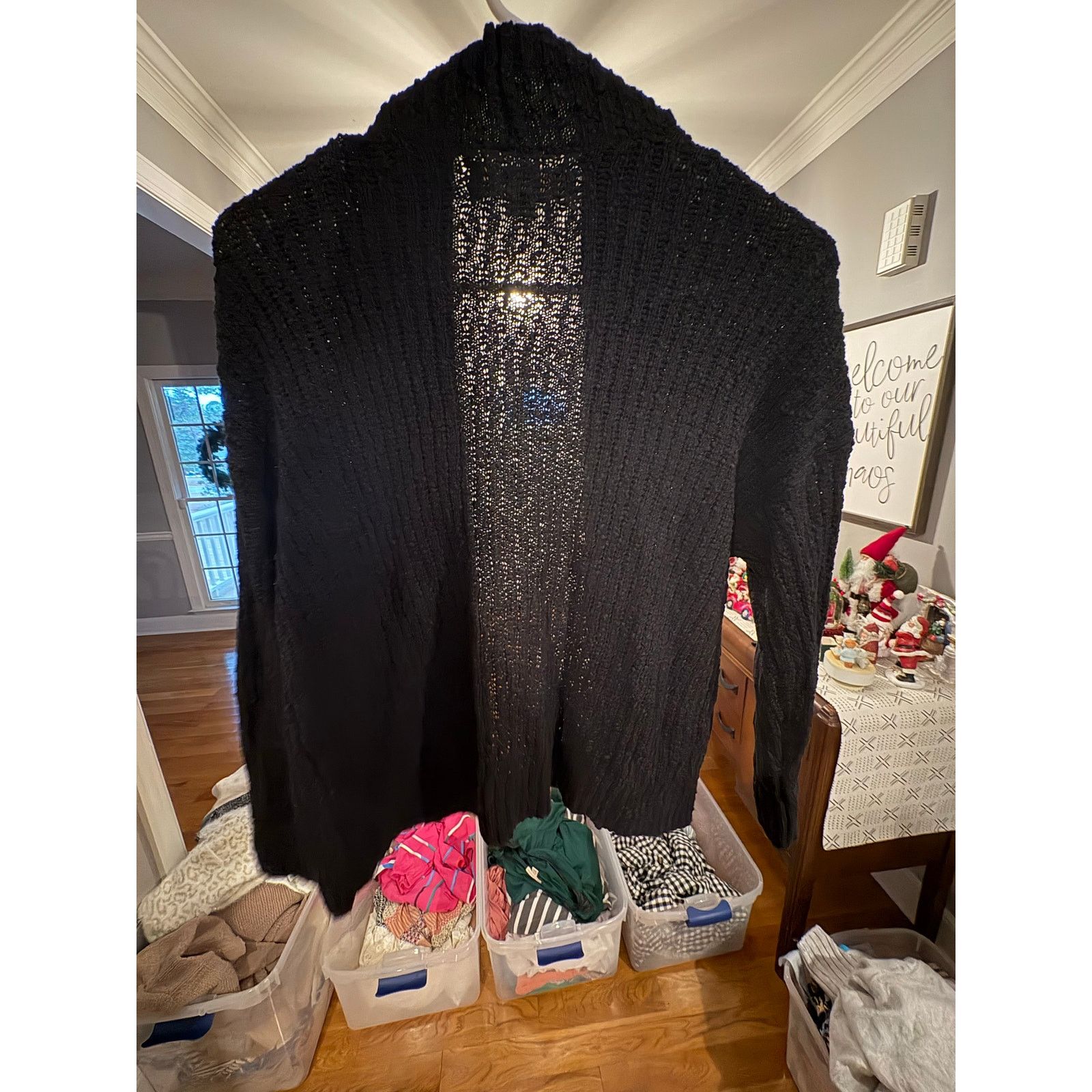Loft LOFT Black Open Front Ribbed Knit Cardigan Women’s Small NWT Size S / US 4 / IT 40 - 2 Thumbnail