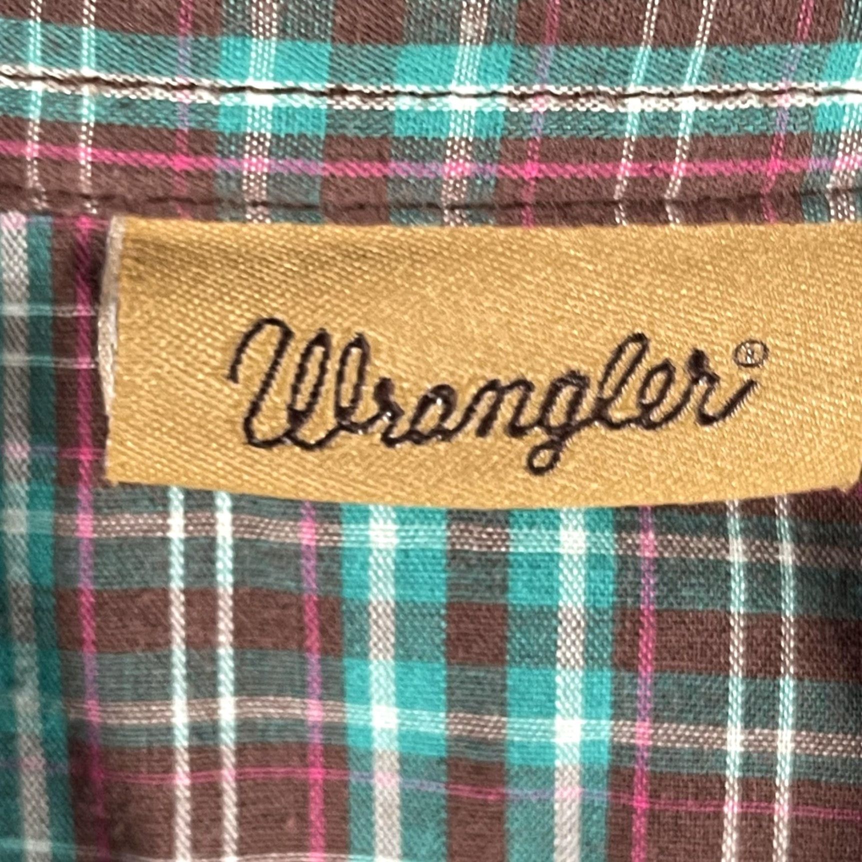 Wrangler VINTAGE Wrangler Shirt Womens 2XL Blue Brown Plaid Western Pearl Snap Long Sleeve Cowboy Size XXL / US 16-18 / IT 52-54 - 4 Thumbnail