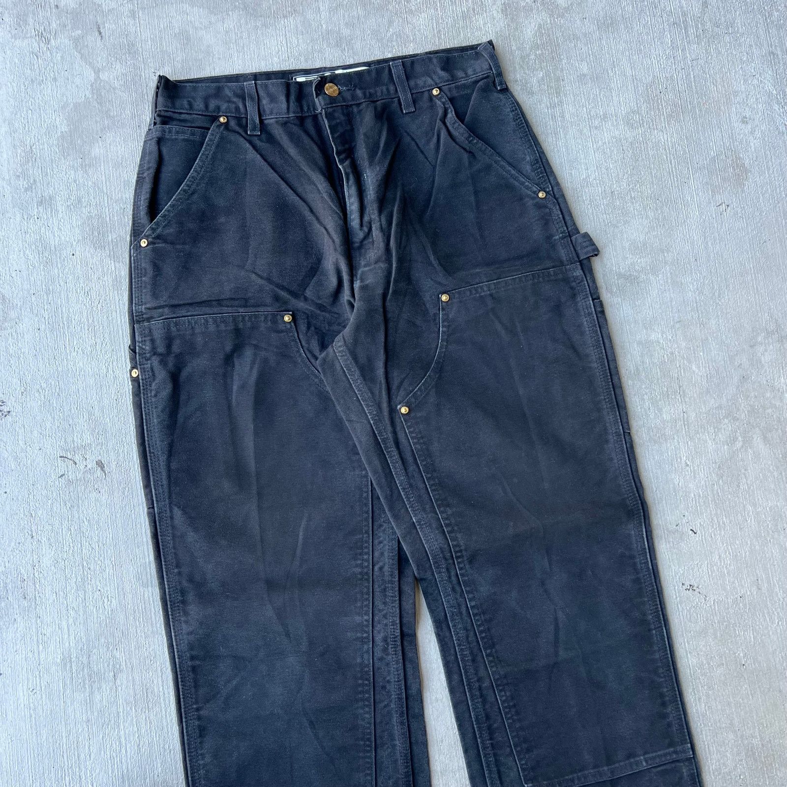 Carhartt × Vintage Carhartt black double knee work wear carpenter pants Size US 29 - 2 Thumbnail