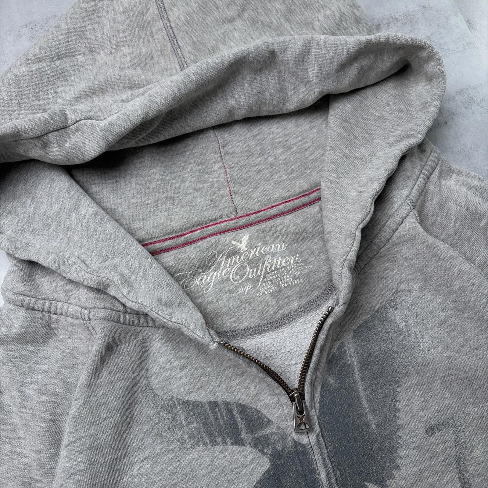 American Eagle Outfitters Y2K Grey American Eagle Grunge Skater Zip Up Hoodie Size S / US 4 / IT 40 - 6 Thumbnail