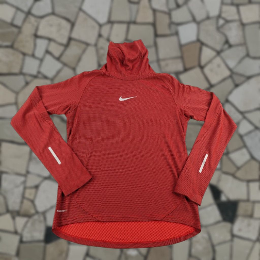 Nike Nike Shirt Mens Medium Red Aeroreact Long Sleeve Mock Neck Center Swoosh Running Size US M / EU 48-50 / 2 - 1 Thumbnail