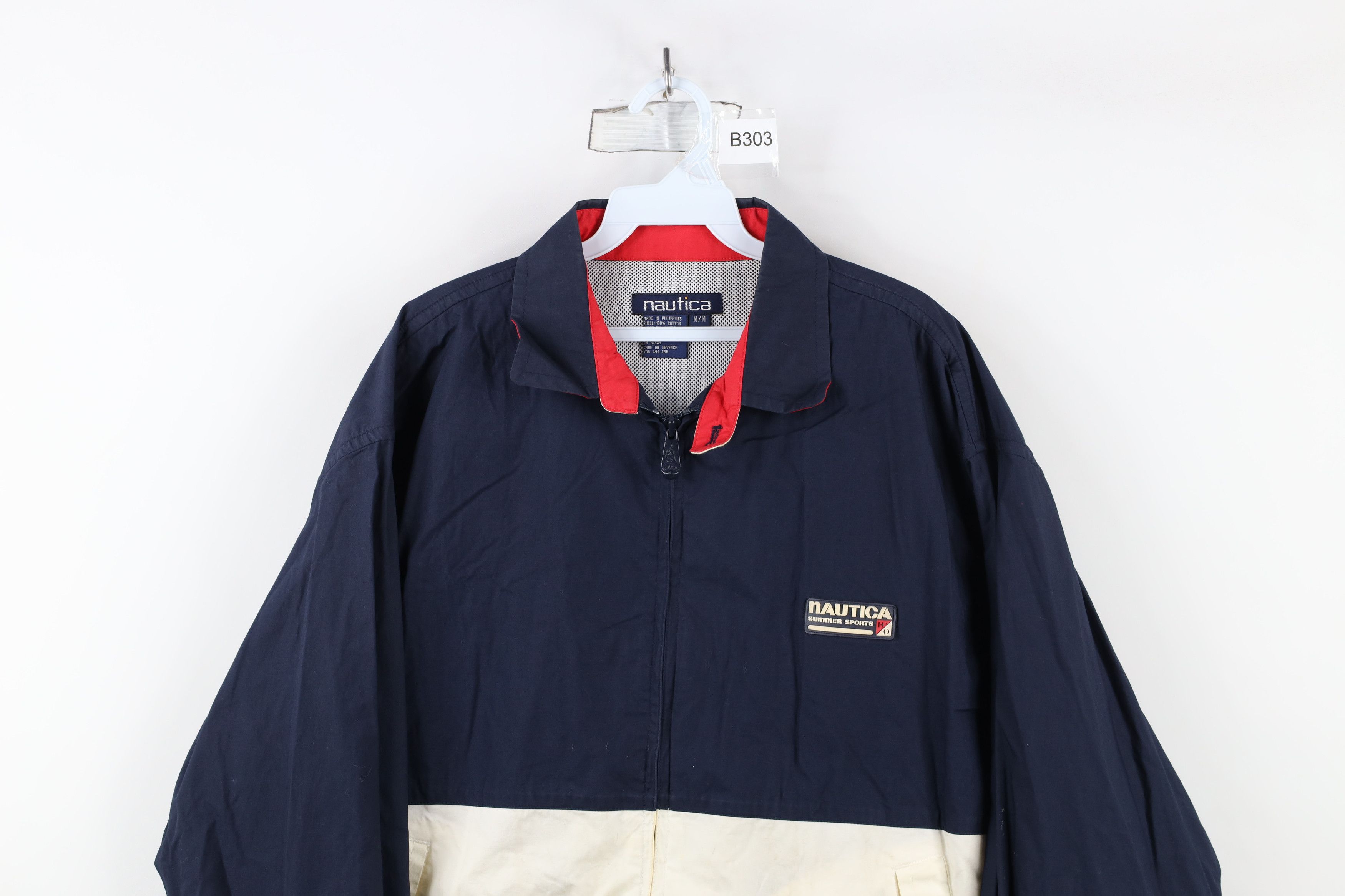 Nautica × Vintage Vintage 90s Nautica Distressed Spell Sailing Bomber Jacket Size US M / EU 48-50 / 2 - 2 Thumbnail