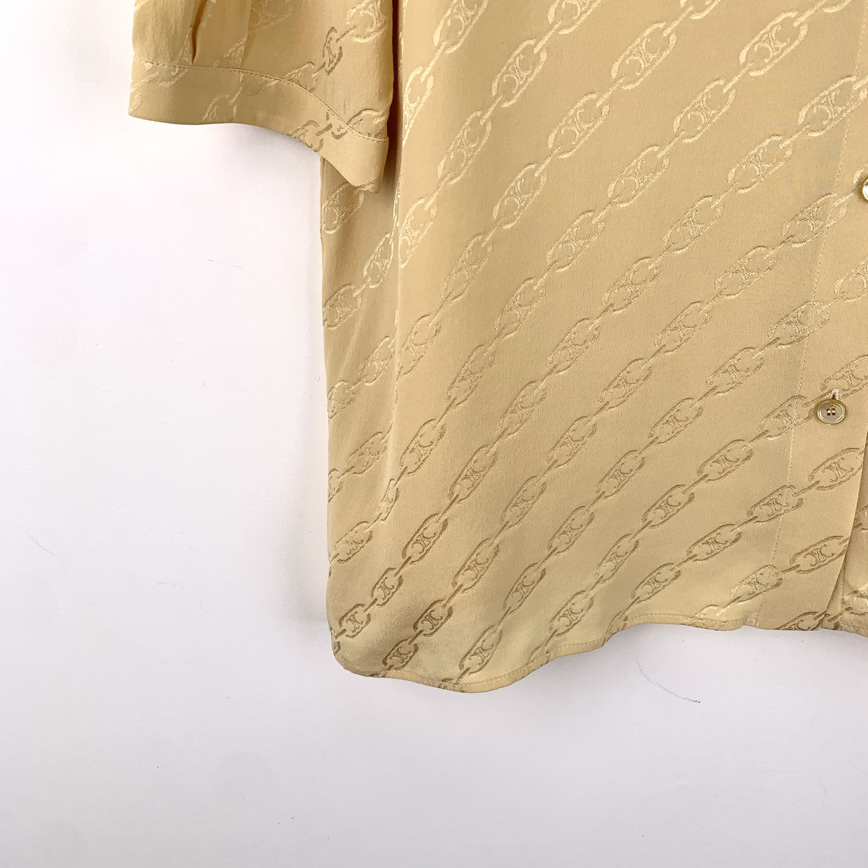 Celine Celine Shirt – Brown Triomphe Silk Print (Size M) Size M / US 6-8 / IT 42-44 - 2 Thumbnail