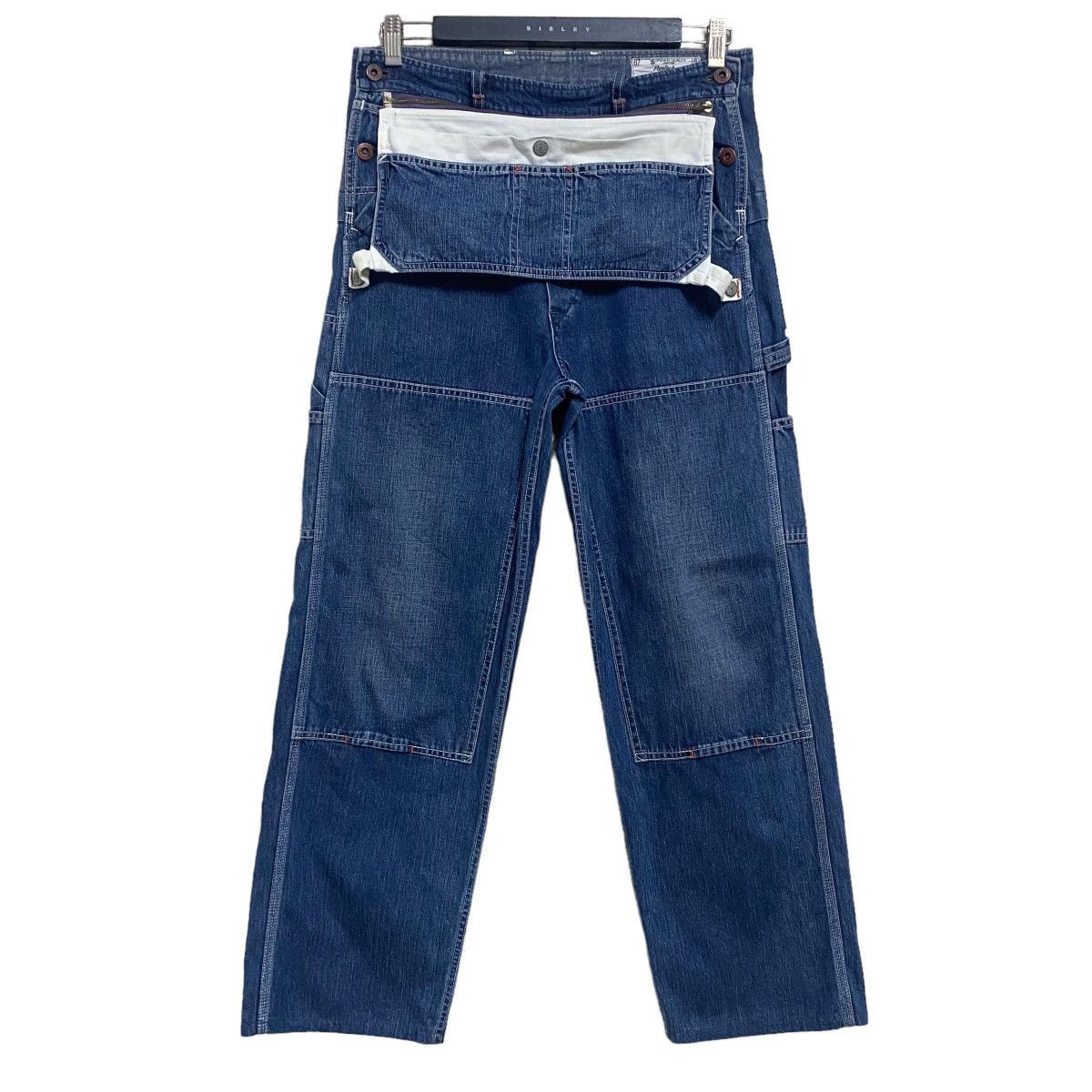 Japanese Brand Vintage Bartack Denim Work Pants Size US 31 - 1 Thumbnail