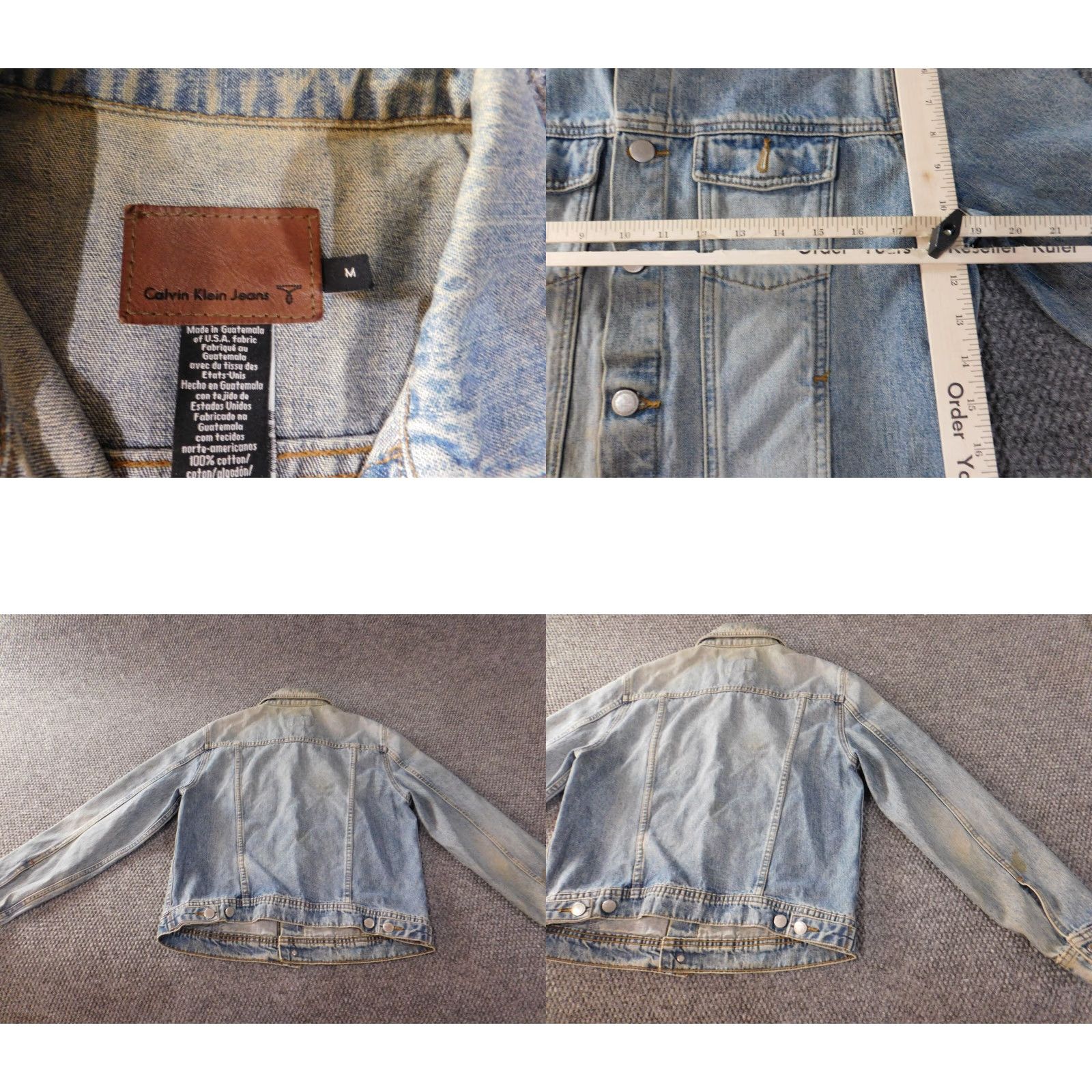 Calvin Klein Calvin Klein Denim Jacket Womens M Blue Button Cotton Jeans Regular Lining Logo Vintage No Size 32" / US 10 / IT 46 - 8 Thumbnail