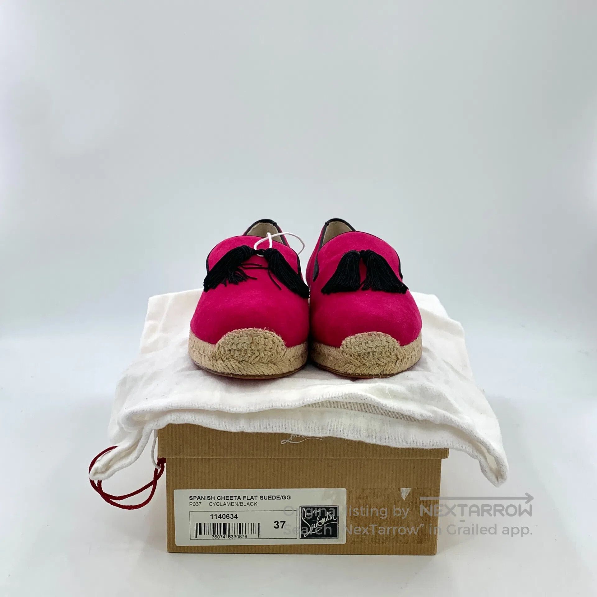 Christian Louboutin Christian Louboutin Fuchsia fringe woven casual flat fishe Size US 6.5 / IT 36.5 - 8 Thumbnail