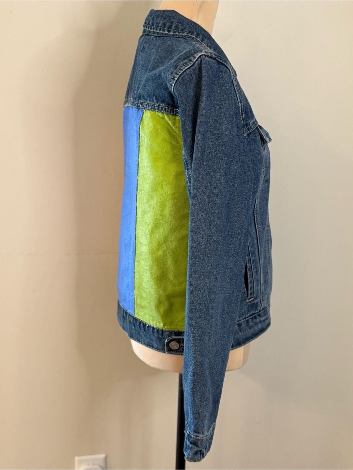 Other Refuge painted color block denim jeans jacket SZ LG Size L / US 10 / IT 46 - 3 Thumbnail