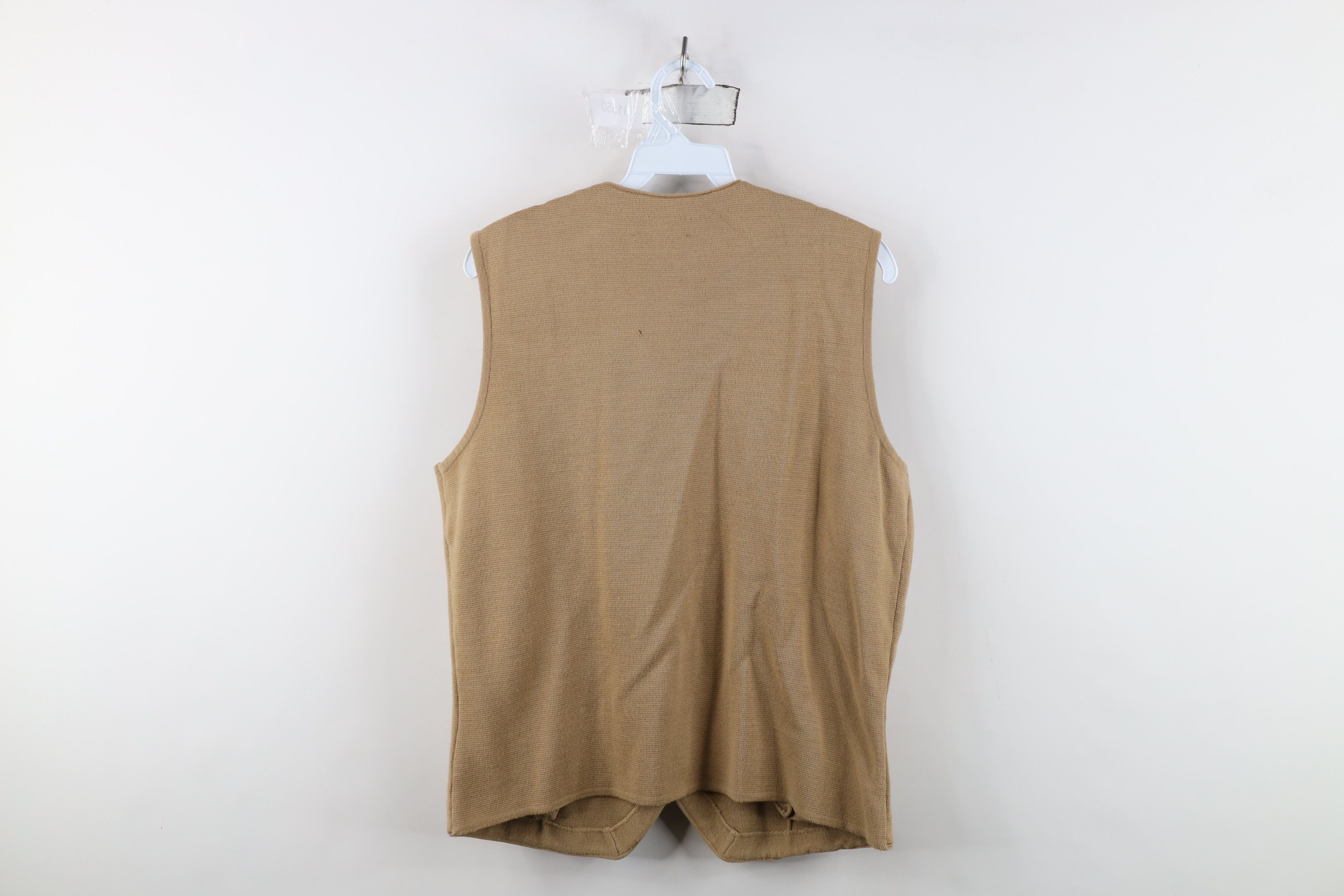 Vintage Vintage 70s Streetwear Blank Wool Blend Knit Sweater Vest Size US L / EU 52-54 / 3 - 12 Thumbnail
