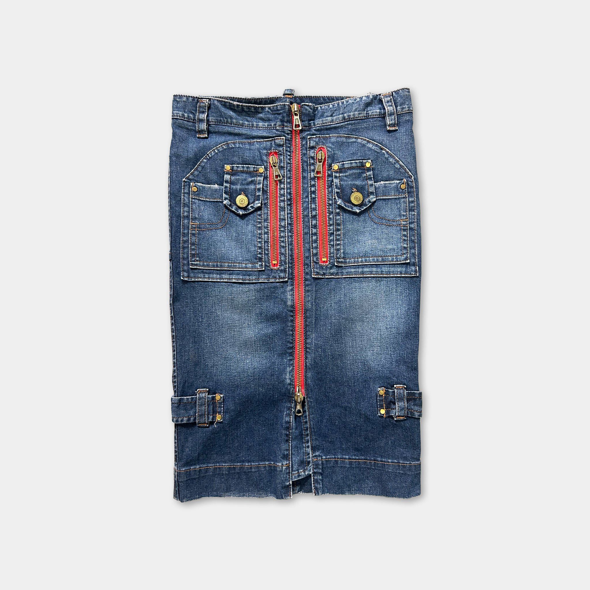 Dsquared2 Dsquared2 00's Cargo Denim Skirt Size 26" / US 2 / IT 38 - 1 Thumbnail