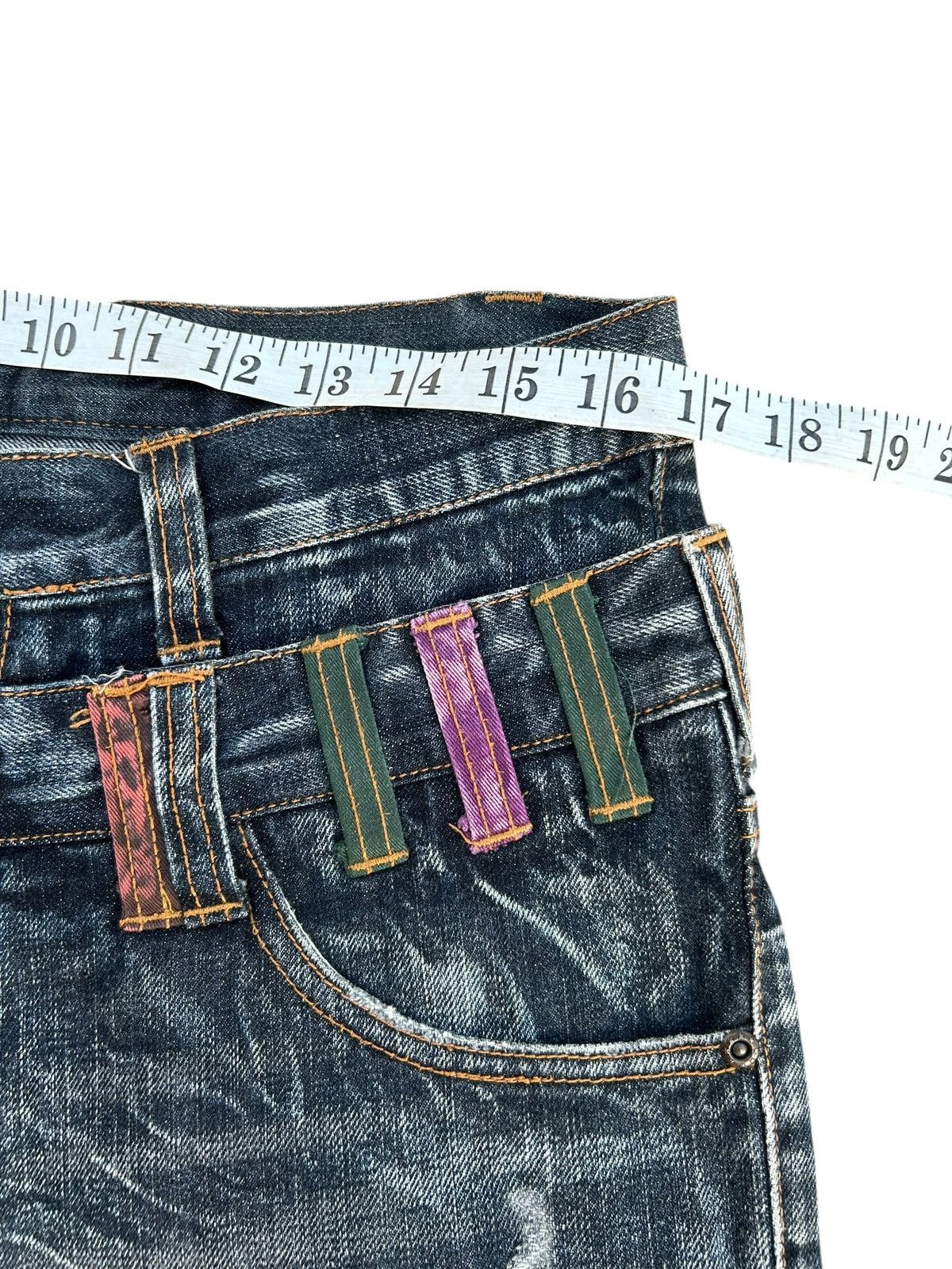 Kapital Nylaus Double Waist Japanese Punk Distressed Denim Jeans Size US 34 / EU 50 - 19 Thumbnail