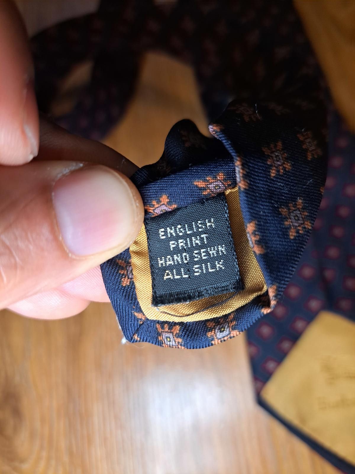 Burberry VINTAGE Burberry Tie Black Geometric Silk Handmade England Size ONE SIZE - 3 Thumbnail