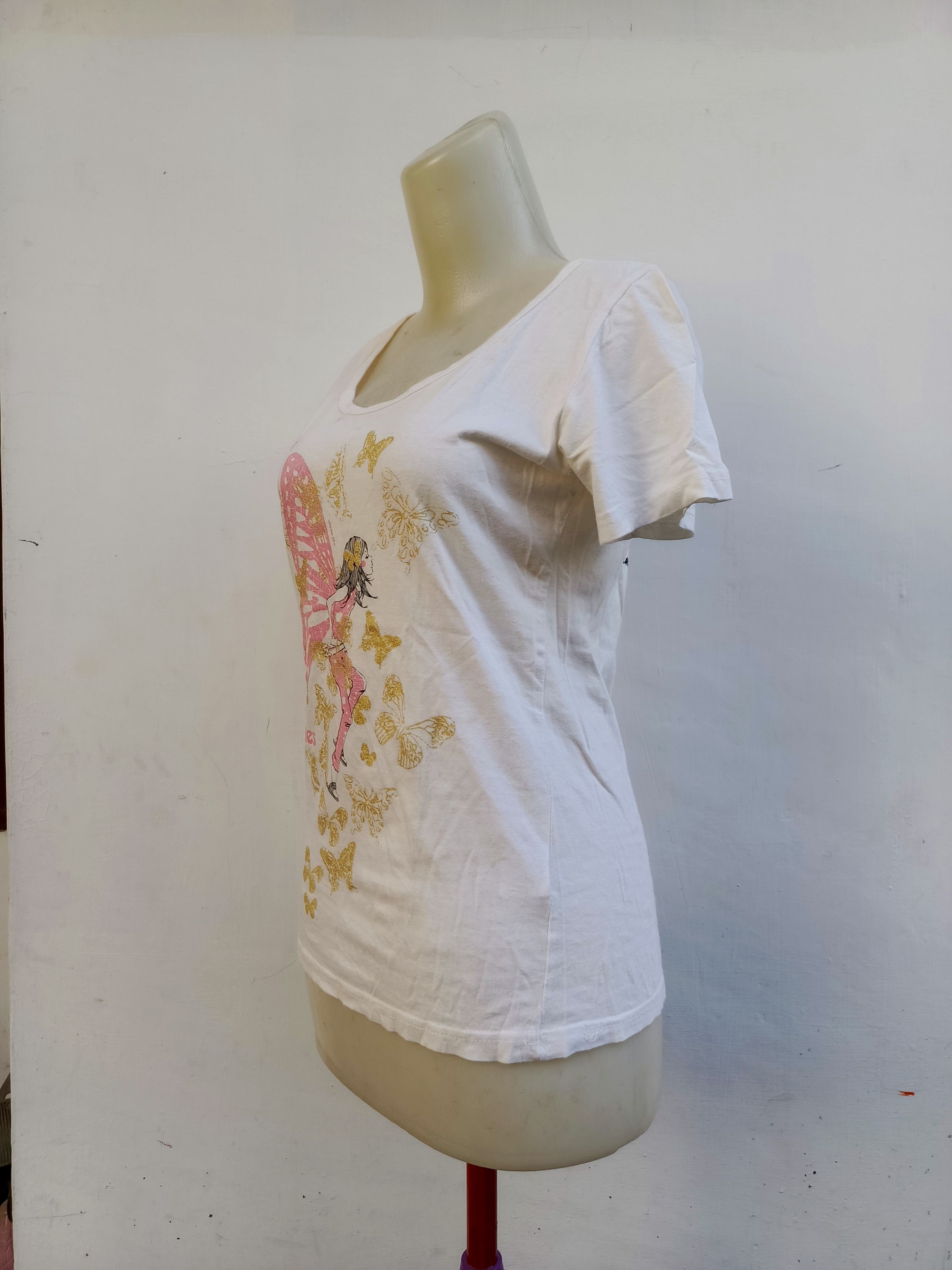 Japanese Brand Salty Sugar Butterfly Fairy Graphic T-Shirt White Size L / US 10 / IT 46 - 5 Thumbnail