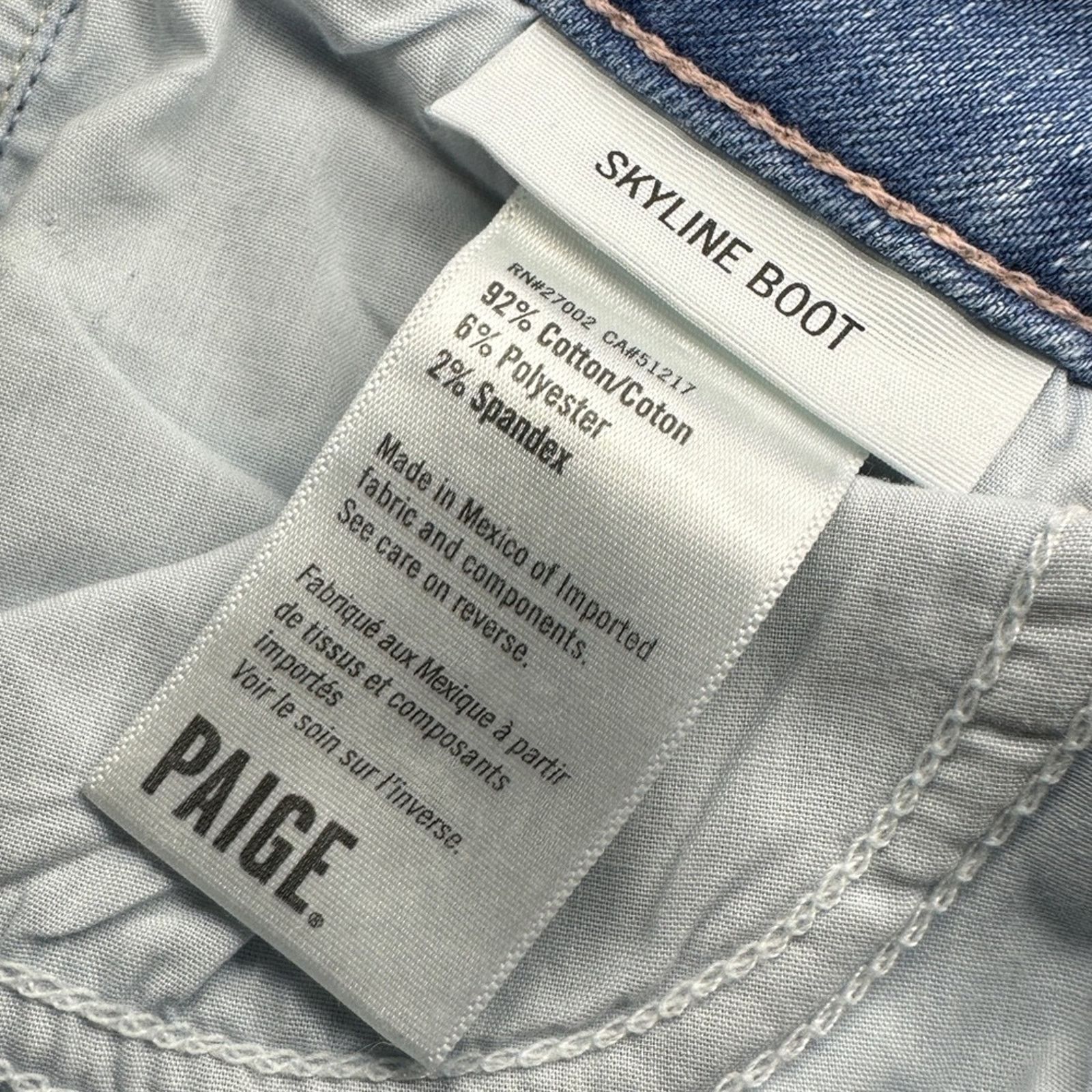 Paige PAIGE Skyline Bootcut Jeans Satellite Light Blue Sz. 25 / 4 Size 25" / US 0 / IT 36 - 12 Thumbnail
