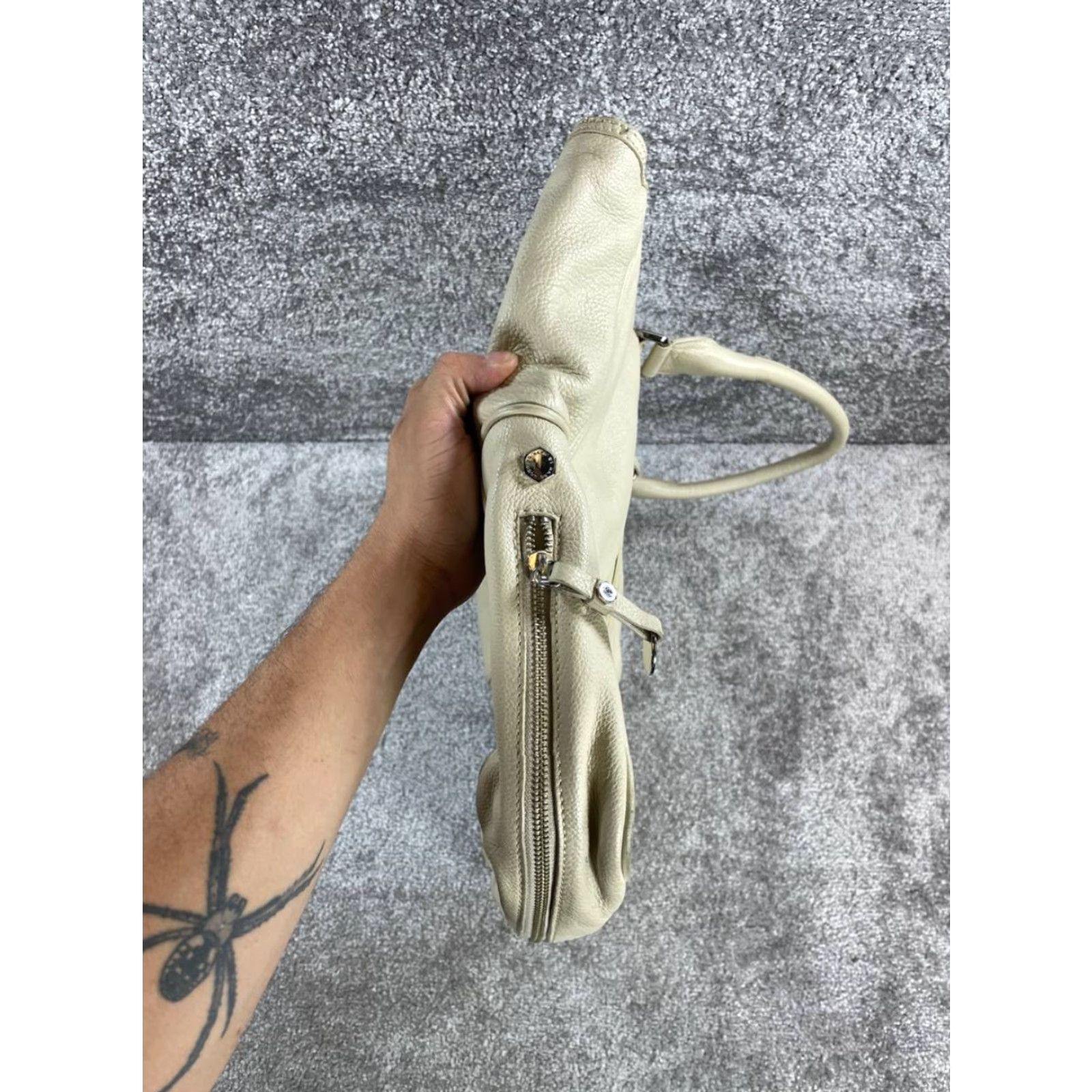 Marc by Marc Jacobs Marc by Marc Jacobs Bags Womens White Leather Outer Zip Pocket Double Handle Size ONE SIZE - 4 Thumbnail