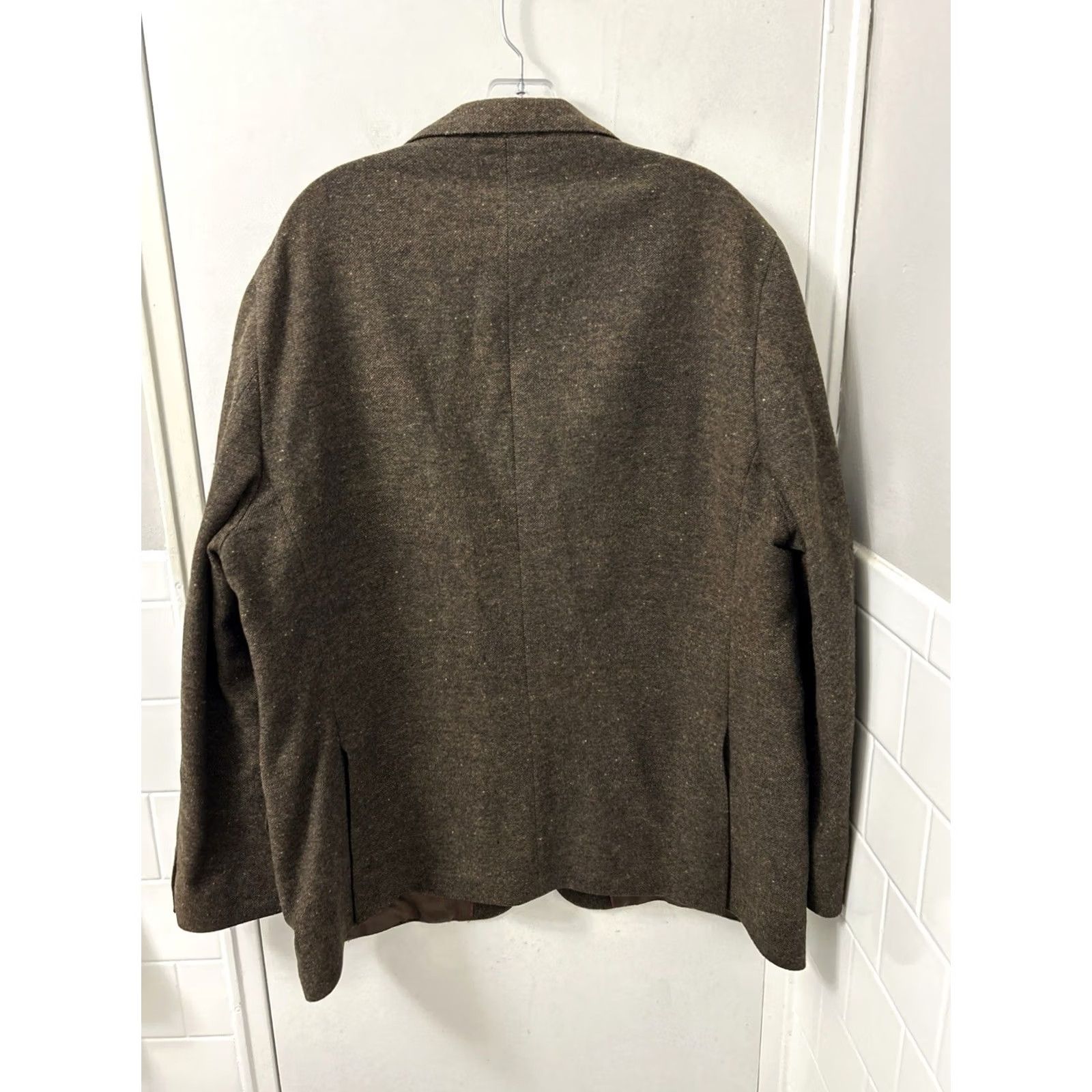 Lands' End Lands' End Sport Coat Blazer Mens 48 Brown Tweed Wool Two-Button Notch Lapel Regular Fit Jacket Size 48R - 7 Thumbnail