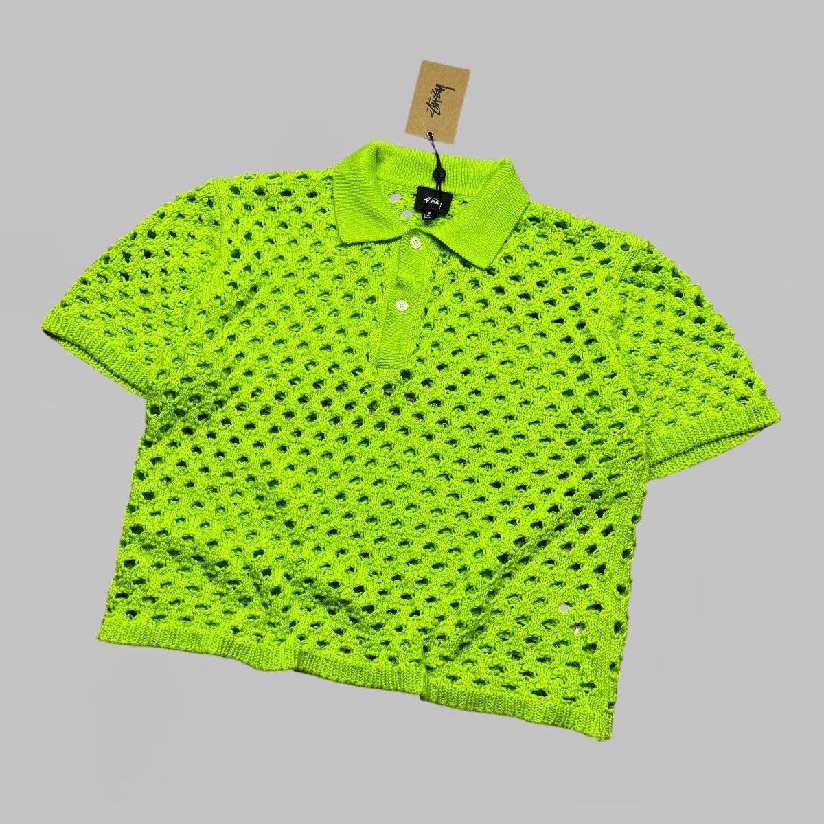 Stussy Stussy LS Rib Polo Light Brown | Grailed
