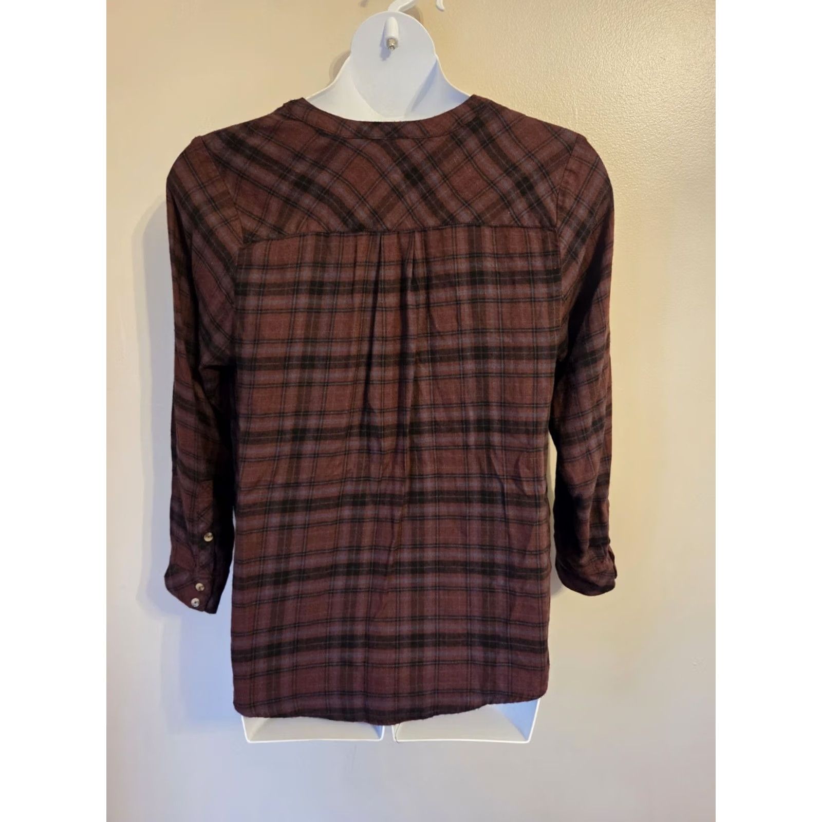 Torrid Torrid Harper Burgundy Plaid Long Sleeve Tunic Shirt 1X Women Size XL / US 12-14 / IT 48-50 - 7 Thumbnail