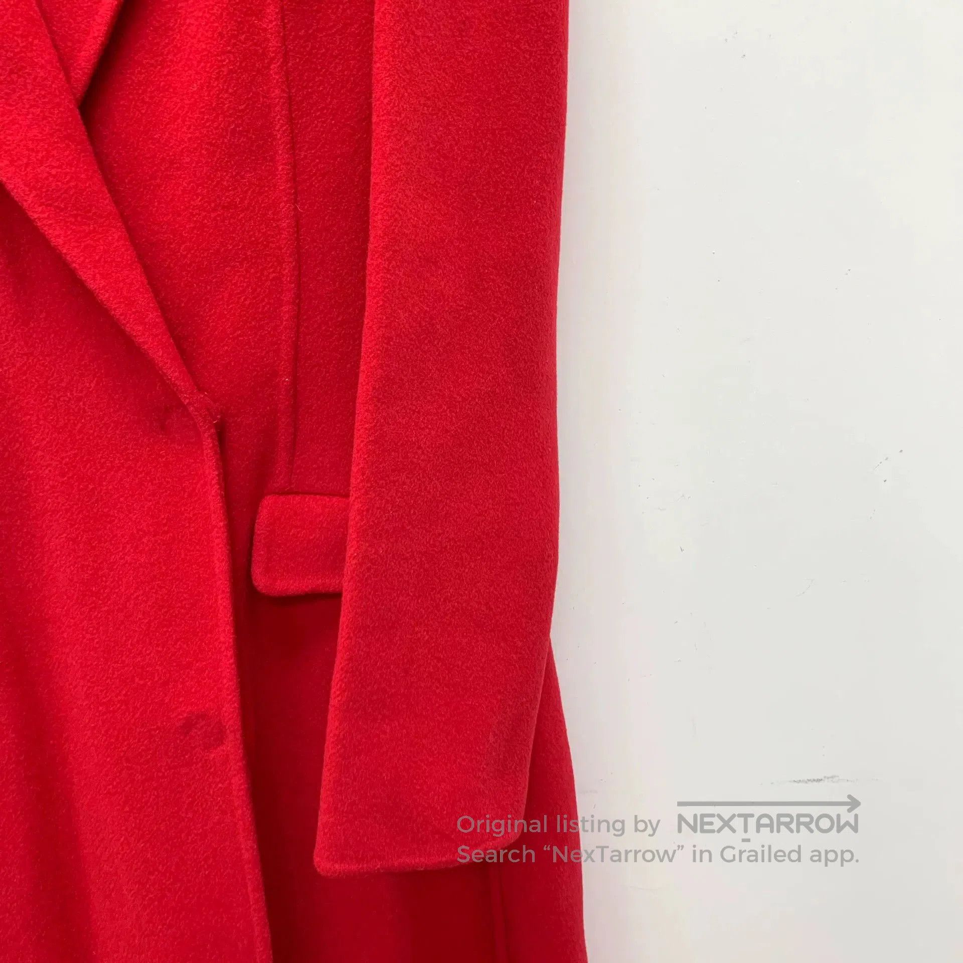 Lanvin red wool lapel coat with belt. Size US S / EU 44-46 / 1 - 4 Thumbnail