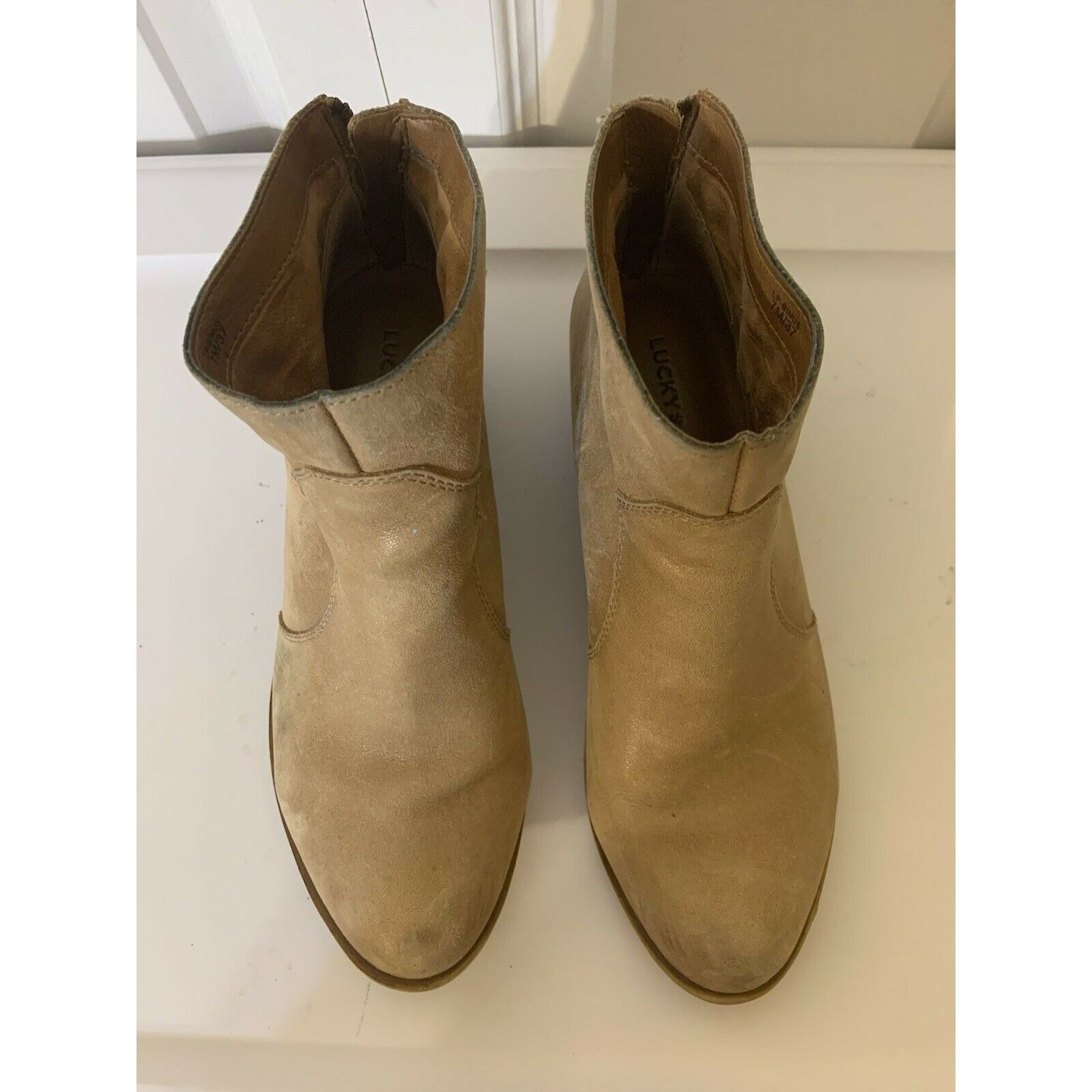 Lucky Brand Lucky Brand LP Binus Almond Toe Leather Booties Sz 7M Size US 7 / IT 37 - 2 Thumbnail