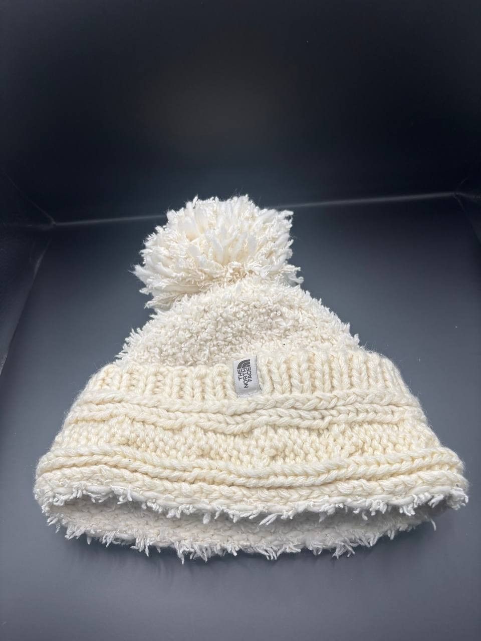 The North Face The North Face "Minna" Shaggy Cable Knit Beanie - Ivory Size ONE SIZE - 2 Thumbnail