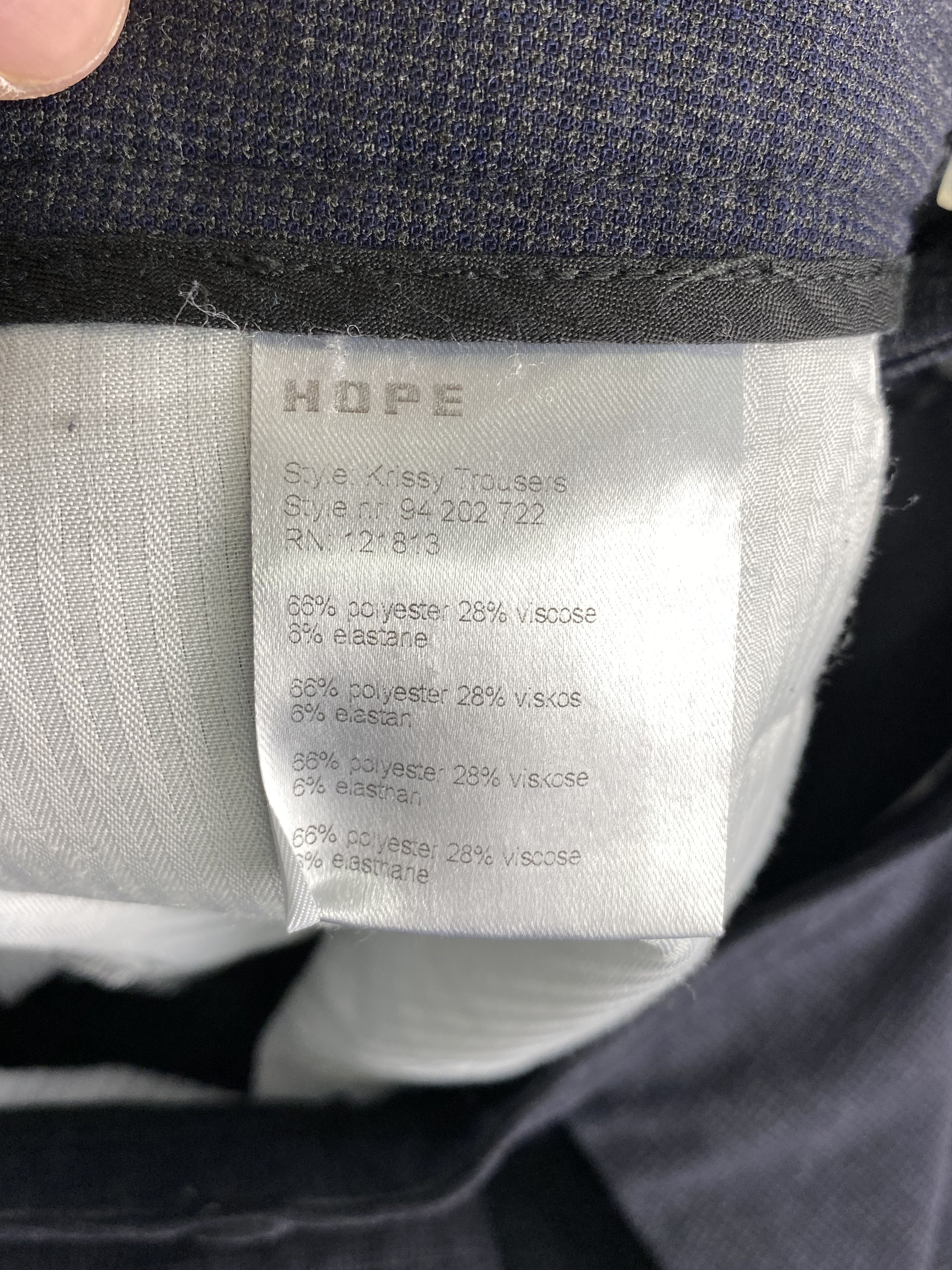 Hope HOPE “Krissy” Trouser Dark Navy Unisex Pant M46 / W38 Size US 30 / EU 46 - 9 Thumbnail