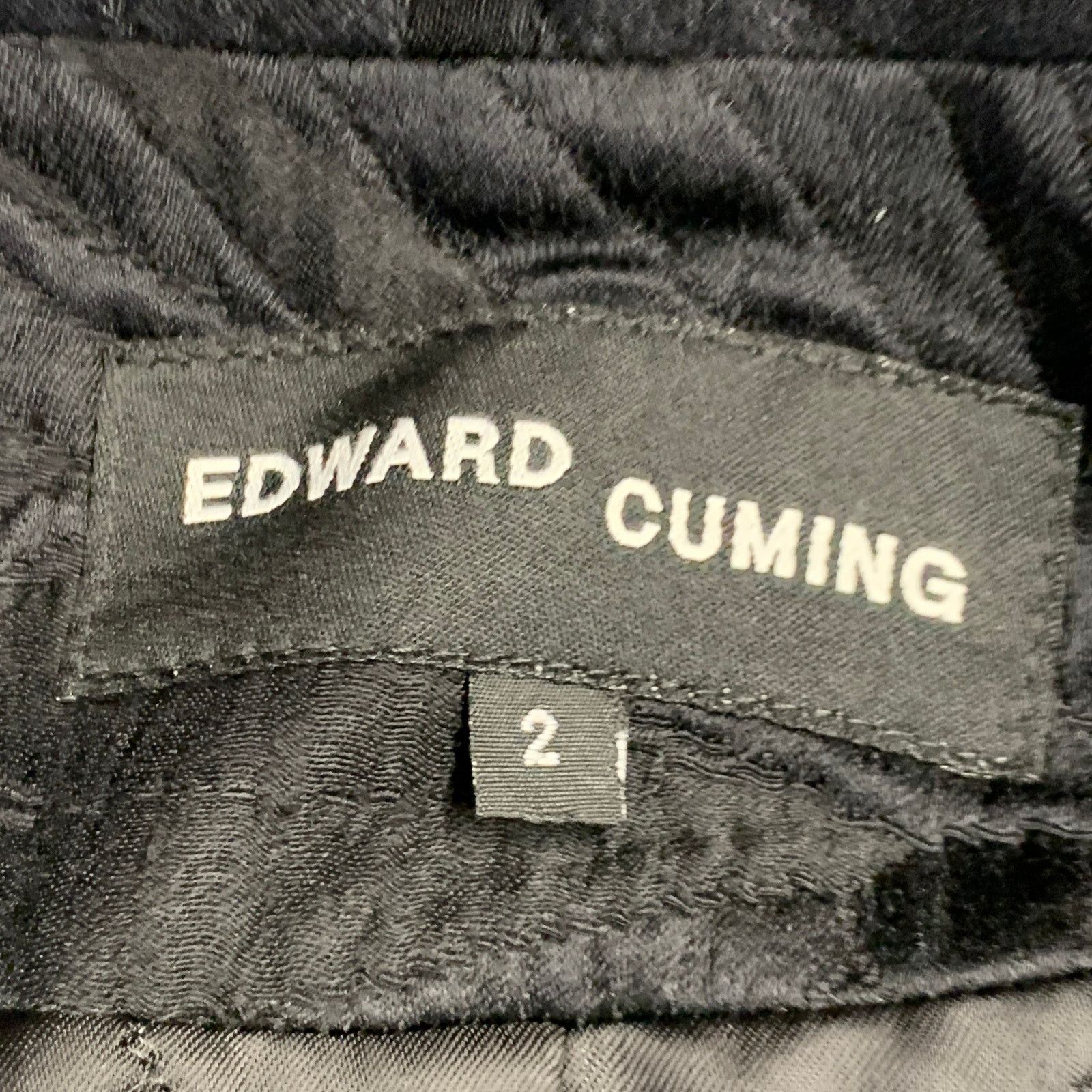 Edward Cuming EDWARD CUMING M Black Tropical Jacquard Wool Blend Jacket Size US M / EU 48-50 / 2 - 4 Thumbnail