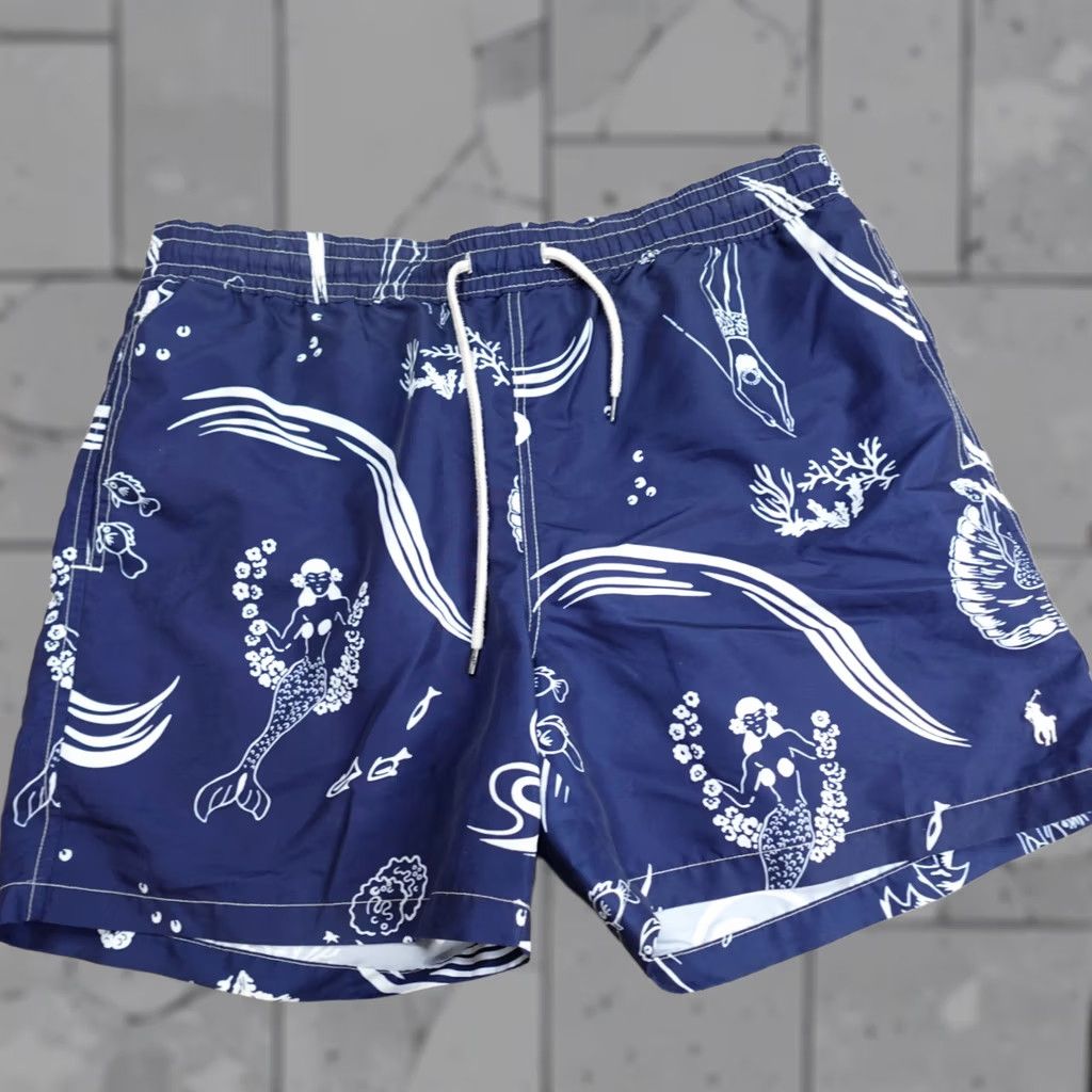 Polo Ralph Lauren Polo Ralph Lauren Swim Shorts Large Blue Mermaid Diver Lined 5" In Size US L / EU 52-54 / 3 - 1 Thumbnail