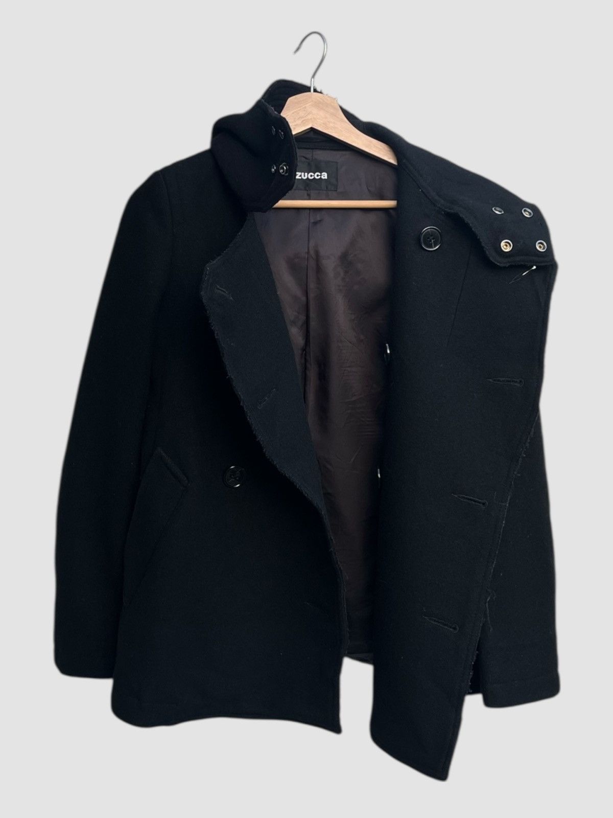 Zucca Zucca Double Breasted Wool Blend Hooded Jacket Size S / US 4 / IT 40 - 5 Thumbnail