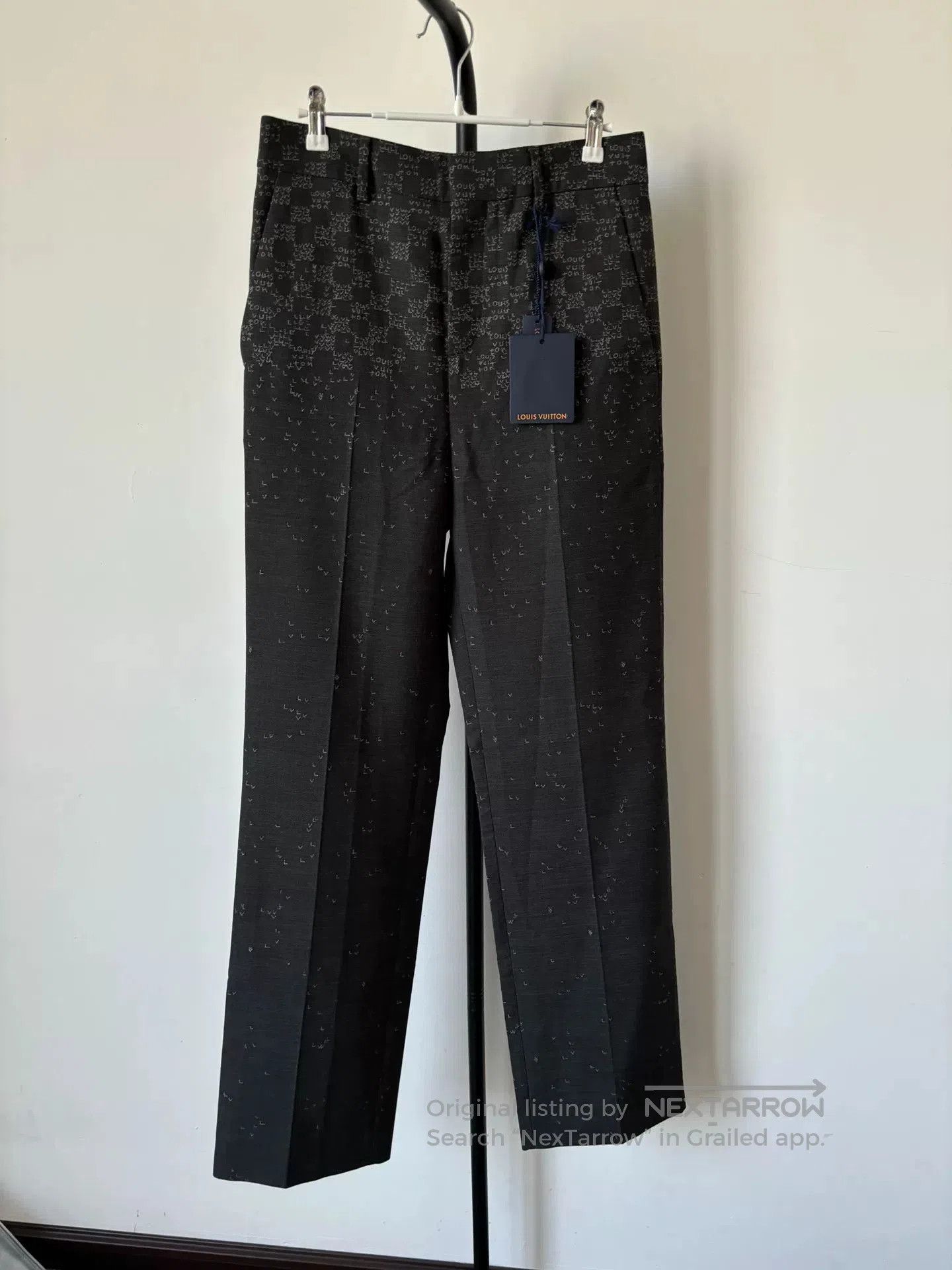 Louis Vuitton louis vuitton black printed trousers. Size US 38 / EU 54 - 1 Thumbnail
