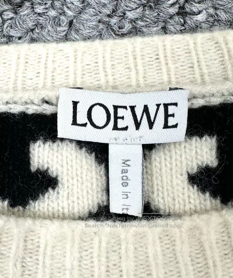 Loewe Loewe White Multi-Logo Wool Knit Sweater Size M / US 6-8 / IT 42-44 - 3 Thumbnail