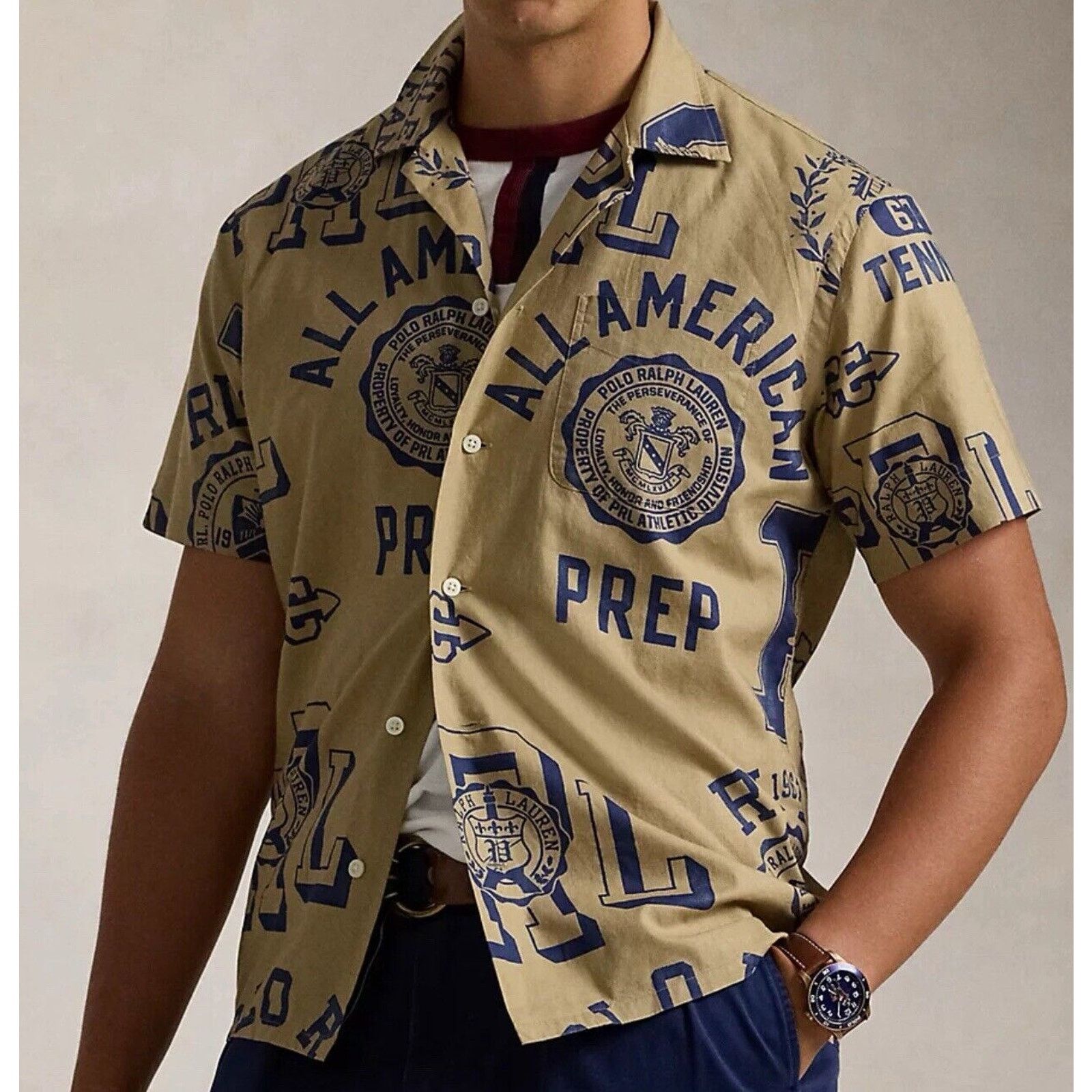 Polo Ralph Lauren NWT Polo by Ralph Lauren Linen Camp Shirt Size Large Size US L / EU 52-54 / 3 - 2 Thumbnail