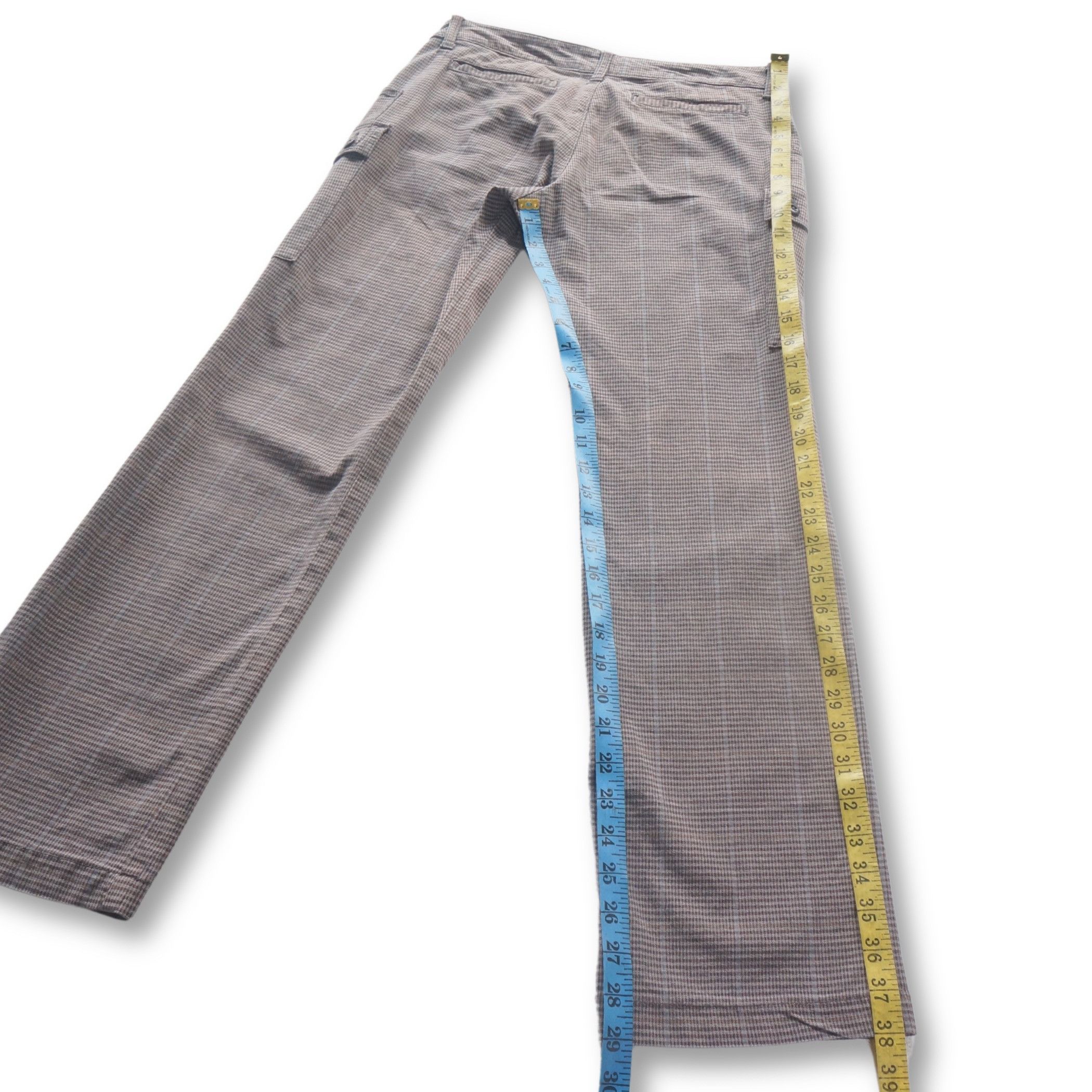 Japanese Brand ALCX Light Brown Plaid Pattern Cargo Pants Size 28" / US 6 / IT 42 - 13 Thumbnail