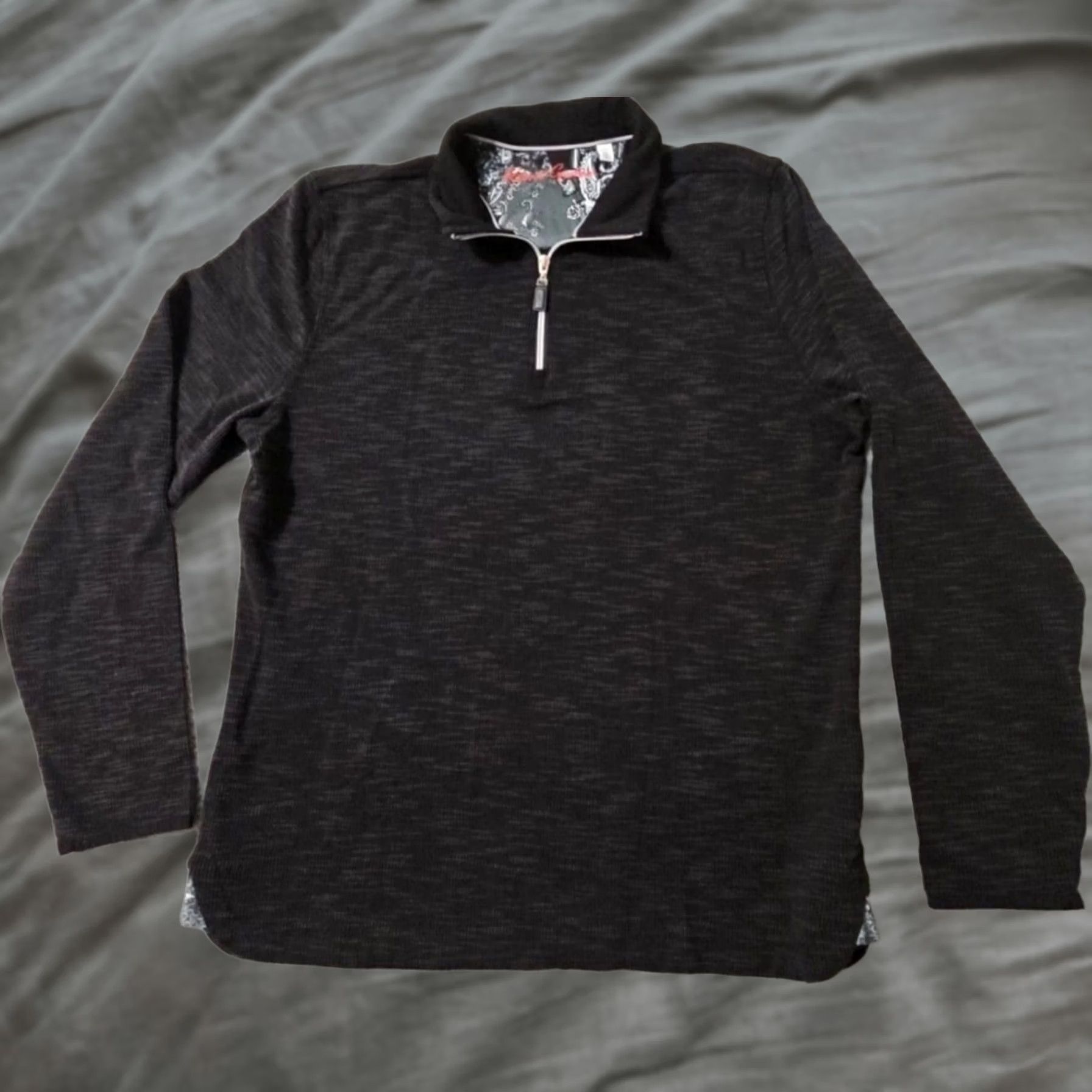 Robert Graham VINTAGE Robert Graham Sweater Pullover 1/4 Zip Mock Neck Thermal Waffle L/S Black Men's Size XL Size US XL / EU 56 / 4 - 1 Thumbnail