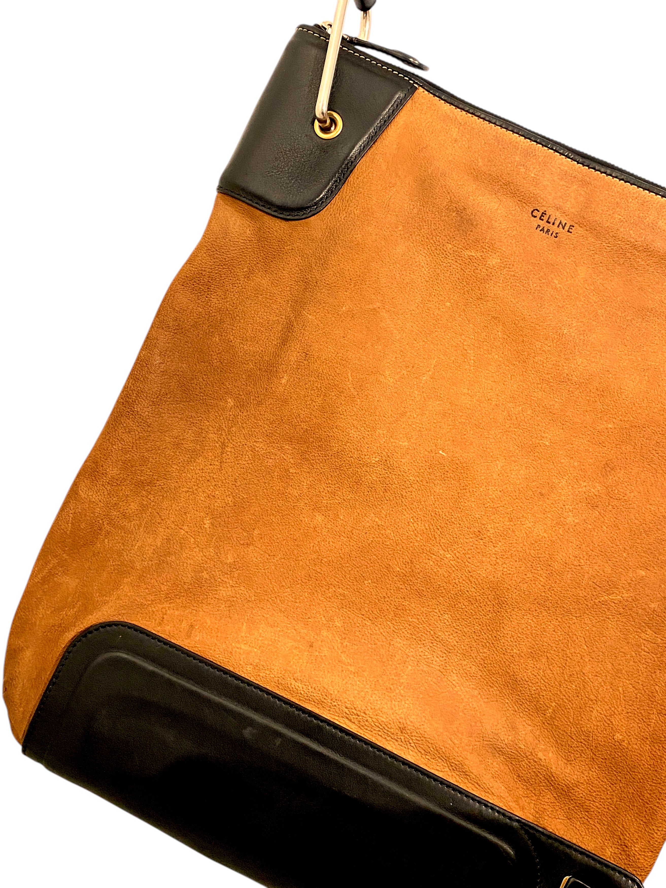 Celine Celine Cabas Logo Brown Leather Shoulder Handbag Bag Y2K Size ONE SIZE - 4 Thumbnail