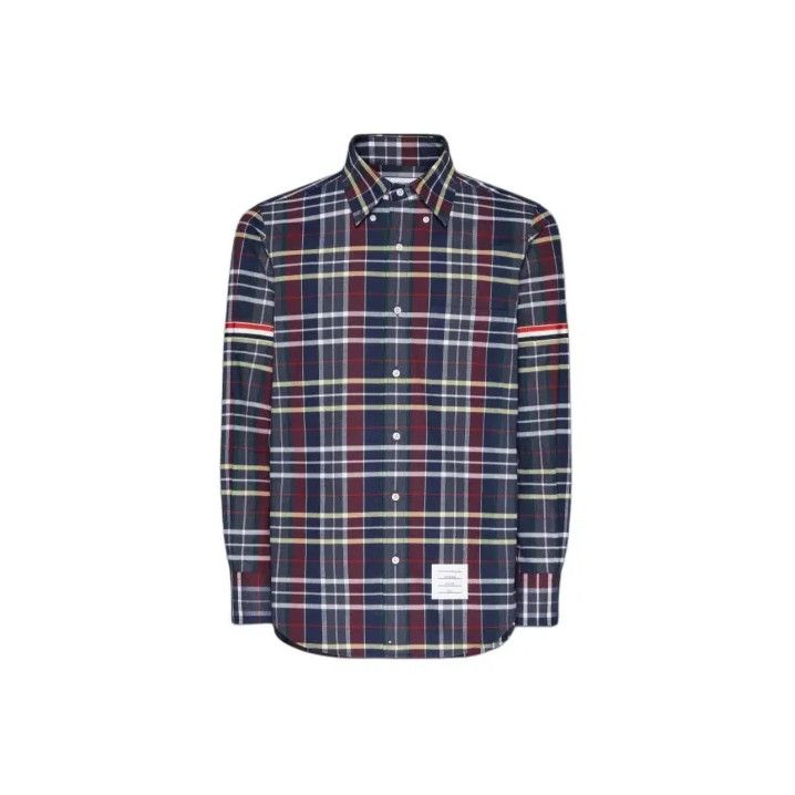 Thom Browne Thom Browne Blue Plaid Long Sleeve Shirt Size US S / EU 44-46 / 1 - 1 Thumbnail