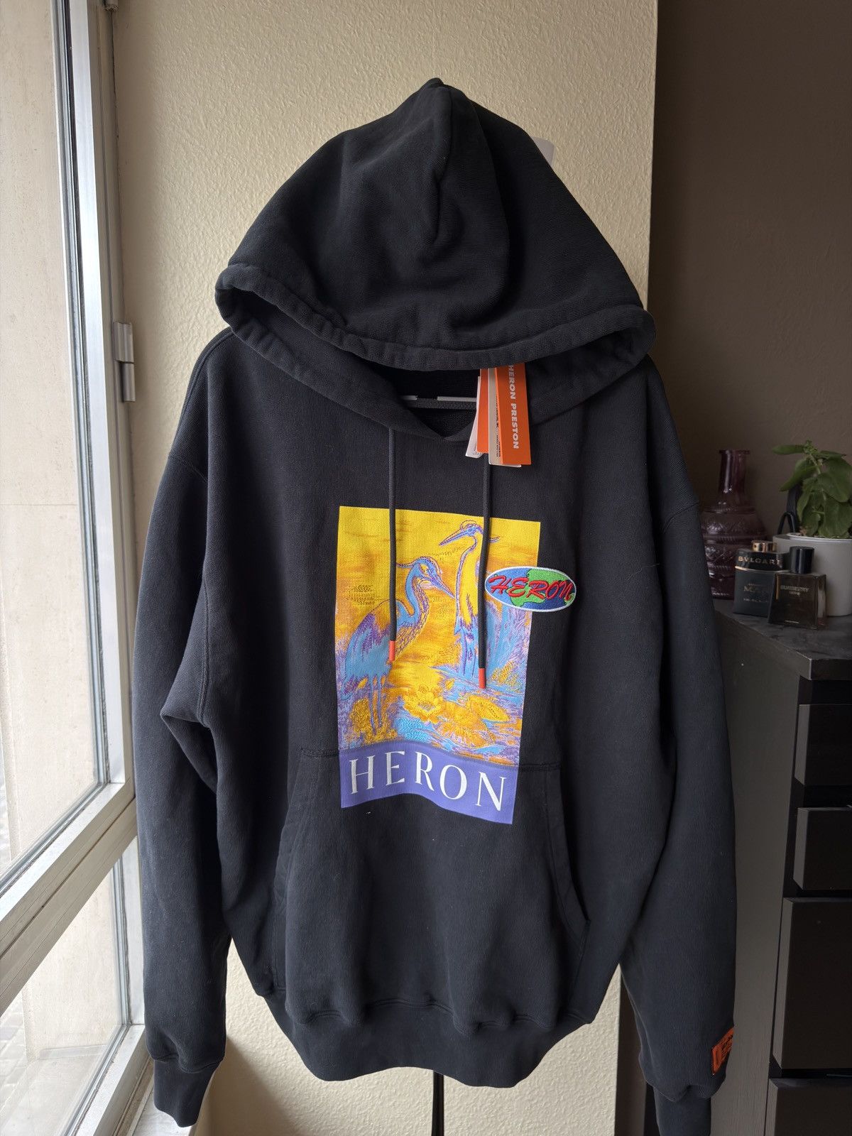 Heron Preston Heron Preston crane big logo new black hoodie Size US XL / EU 56 / 4 - 6 Thumbnail