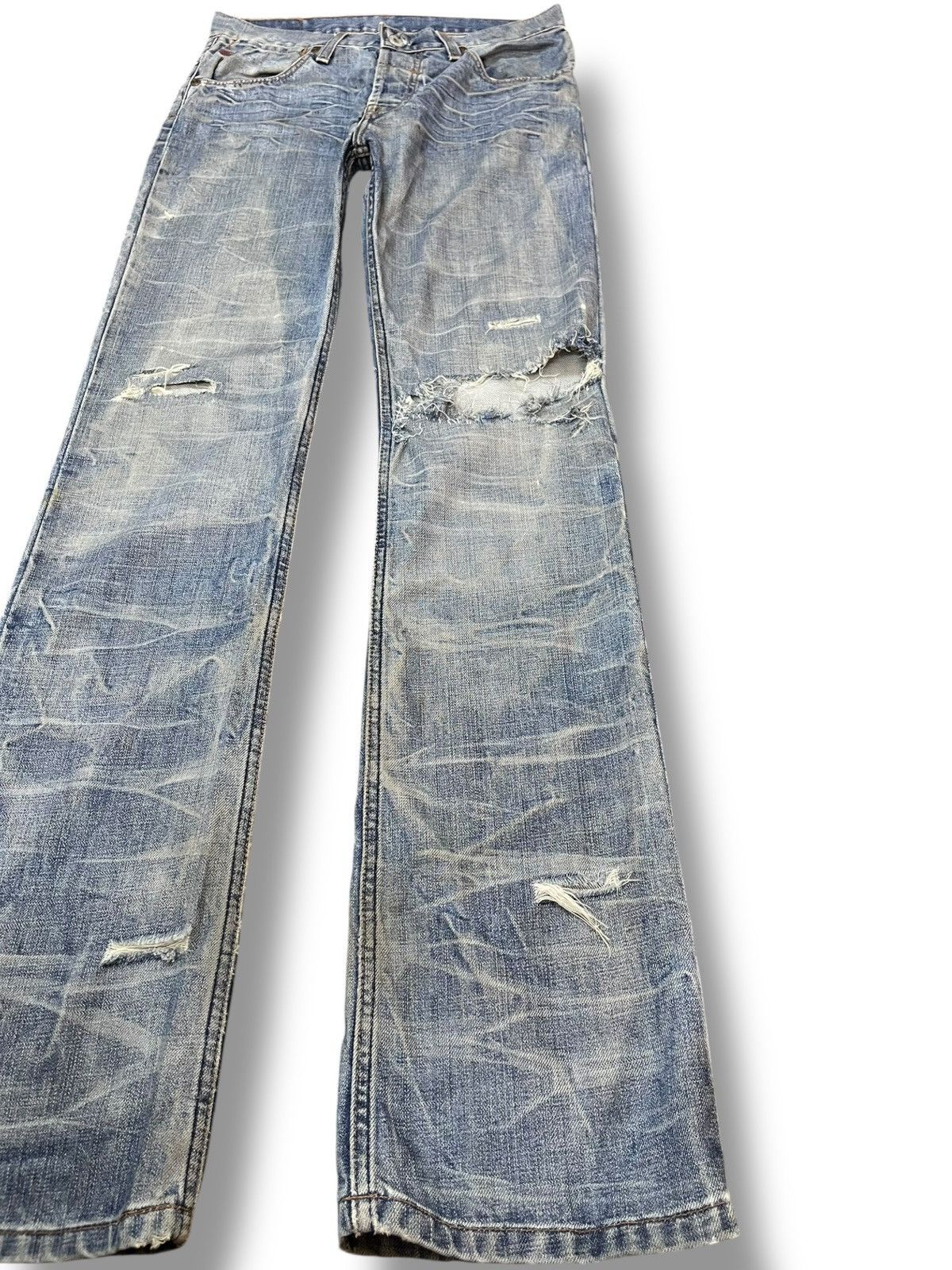 If Six Was Nine Vintage Casucci Ripped Faded Clawmark Distressed Denim Size US 29 - 4 Thumbnail