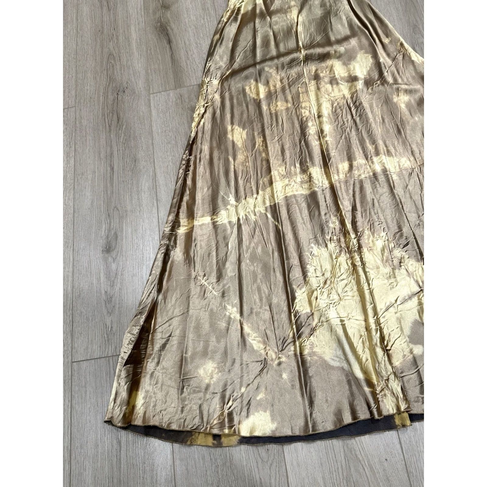 Vintage VINTAGE Momo Falana Dress Women's Long Sleeveless Hand Dyed Rayon Gold "Empire" Small Size S / US 4 / IT 40 - 4 Thumbnail