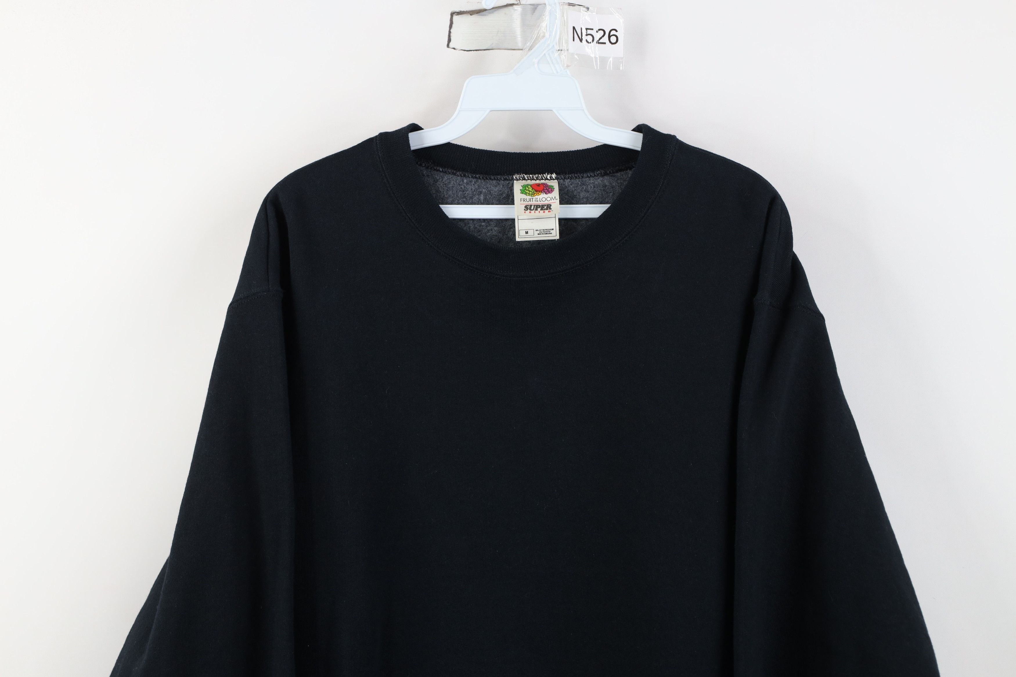 Vintage Vintage 90s Streetwear Blank Heavy Crewneck Sweatshirt Black Size US M / EU 48-50 / 2 - 2 Thumbnail