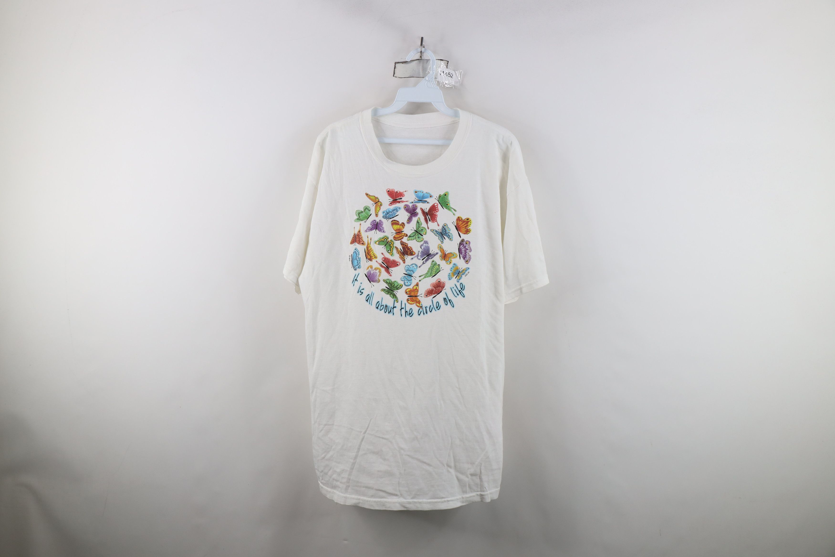 Vintage Vintage 90s Y2K Streetwear Nature Butterfly T-Shirt White Size XL / US 12-14 / IT 48-50 - 1 Thumbnail