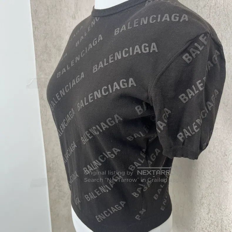 Balenciaga Balenciaga Printed Logo Short-Sleeve Knit Top Size US S / EU 44-46 / 1 - 2 Thumbnail
