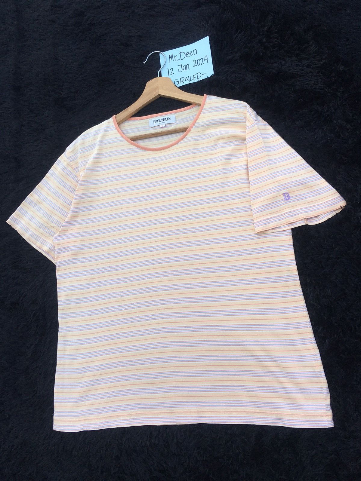 Balmain Rare Vintage BALMAIN Stripes Tshirt Size US L / EU 52-54 / 3 - 3 Thumbnail