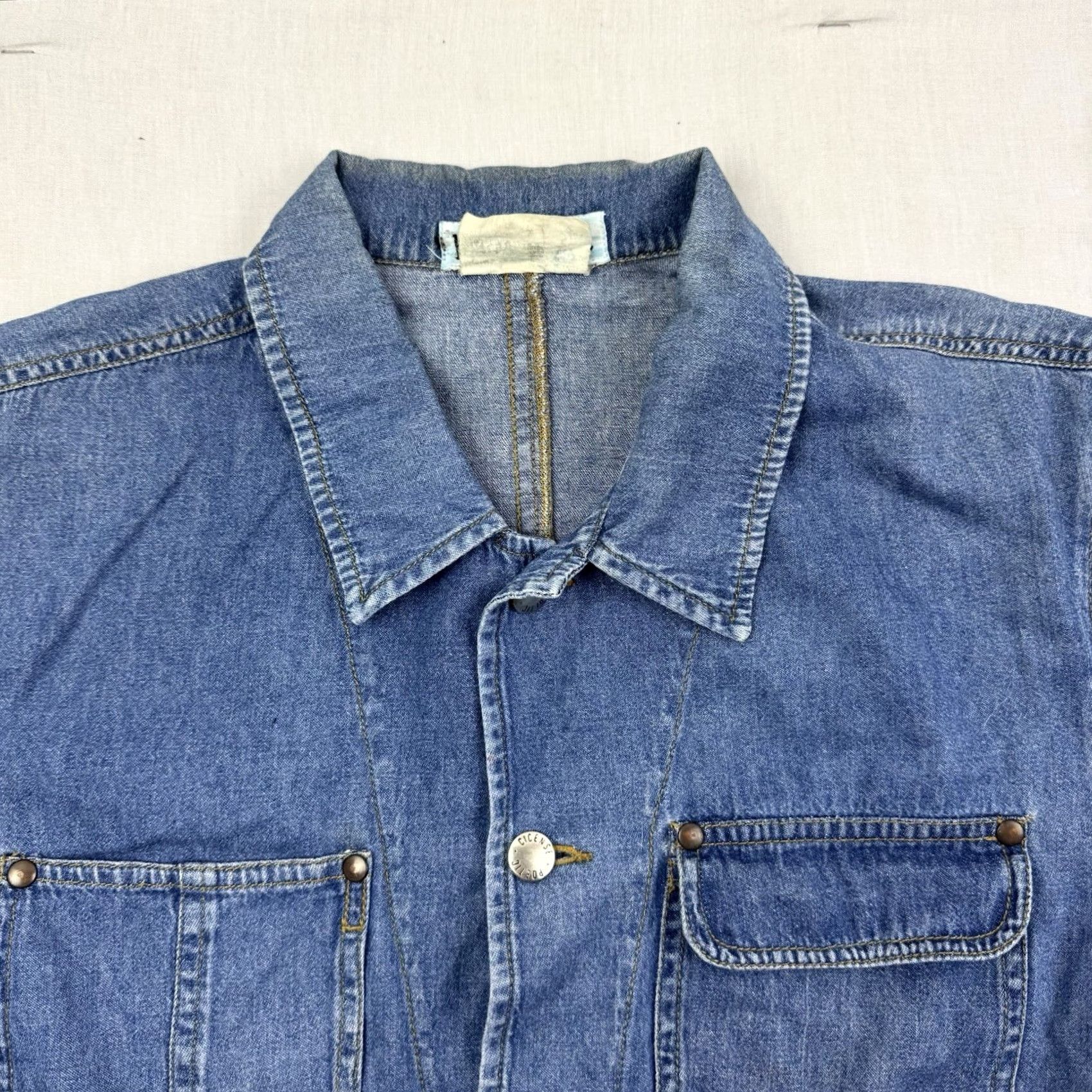 Denime VINTAGE Poetic License Denim Button Up Womens Medium Hipster Collared Pockets Shirt Womens Medium Blue 80s 90s Hipster Poetic License Shirt Size M / US 6-8 / IT 42-44 - 3 Thumbnail