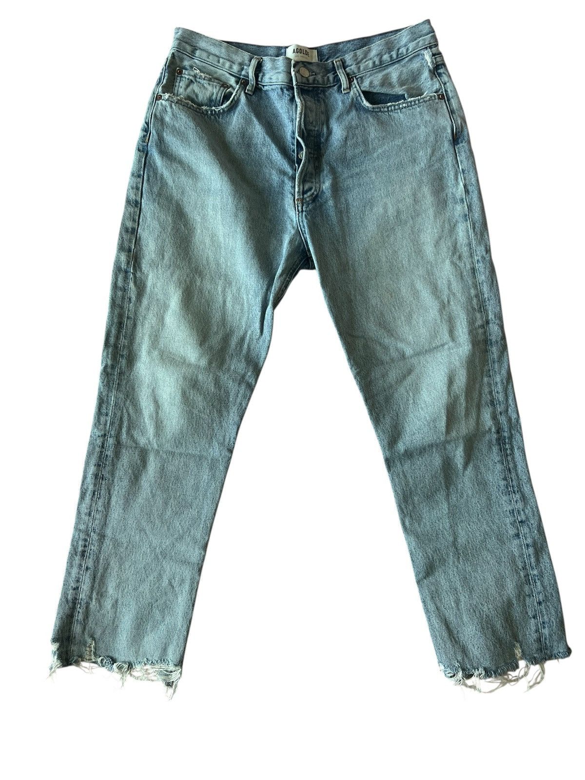 Agolde Agolde Riley High Rise Distressed Crop Jeans | Size 30 Size 30" / US 8 / IT 44 - 1 Thumbnail