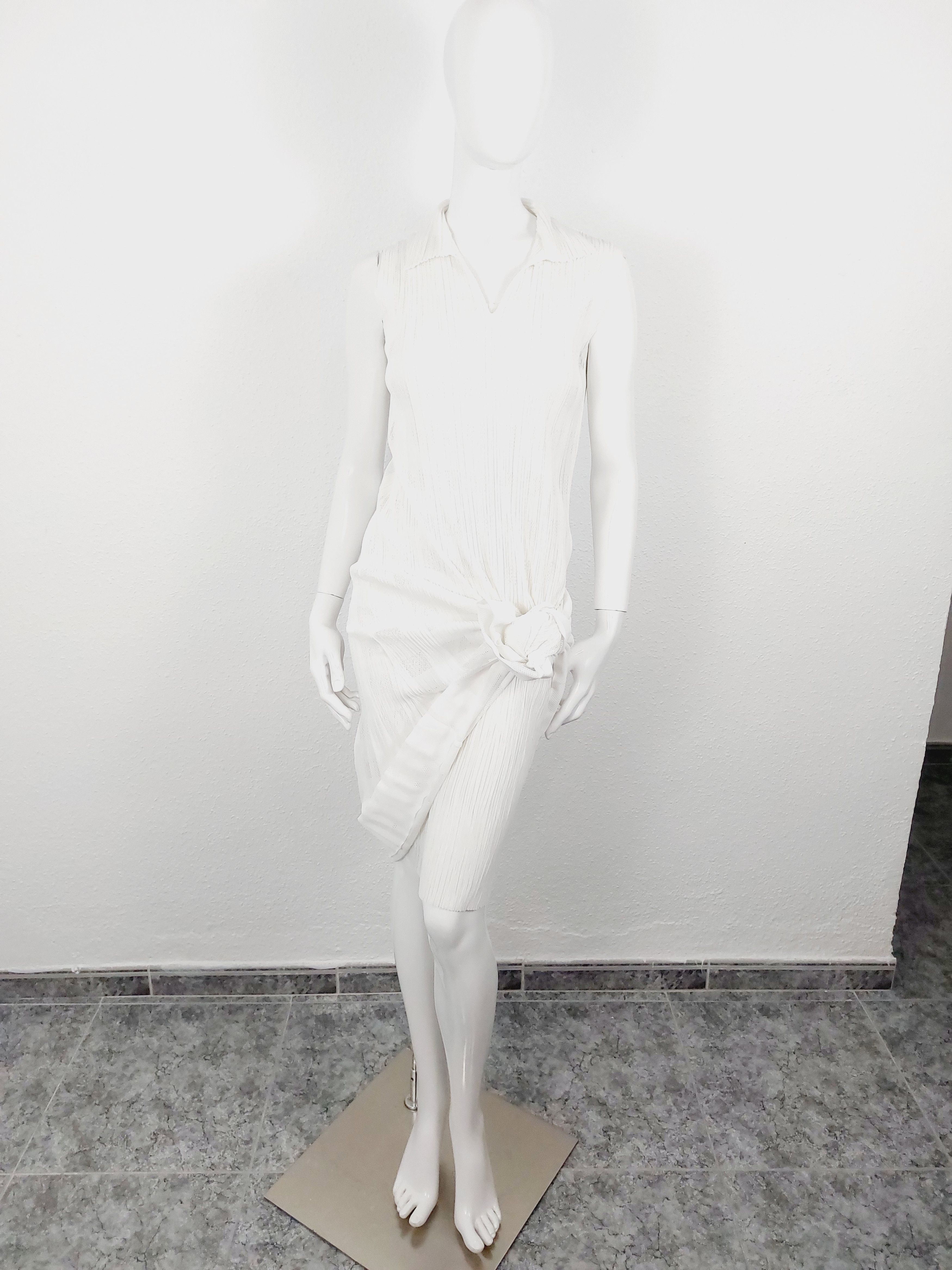 Issey Miyake Issey Miyake Pleats Please White Wedding Dress Set Size ONE SIZE - 8 Thumbnail