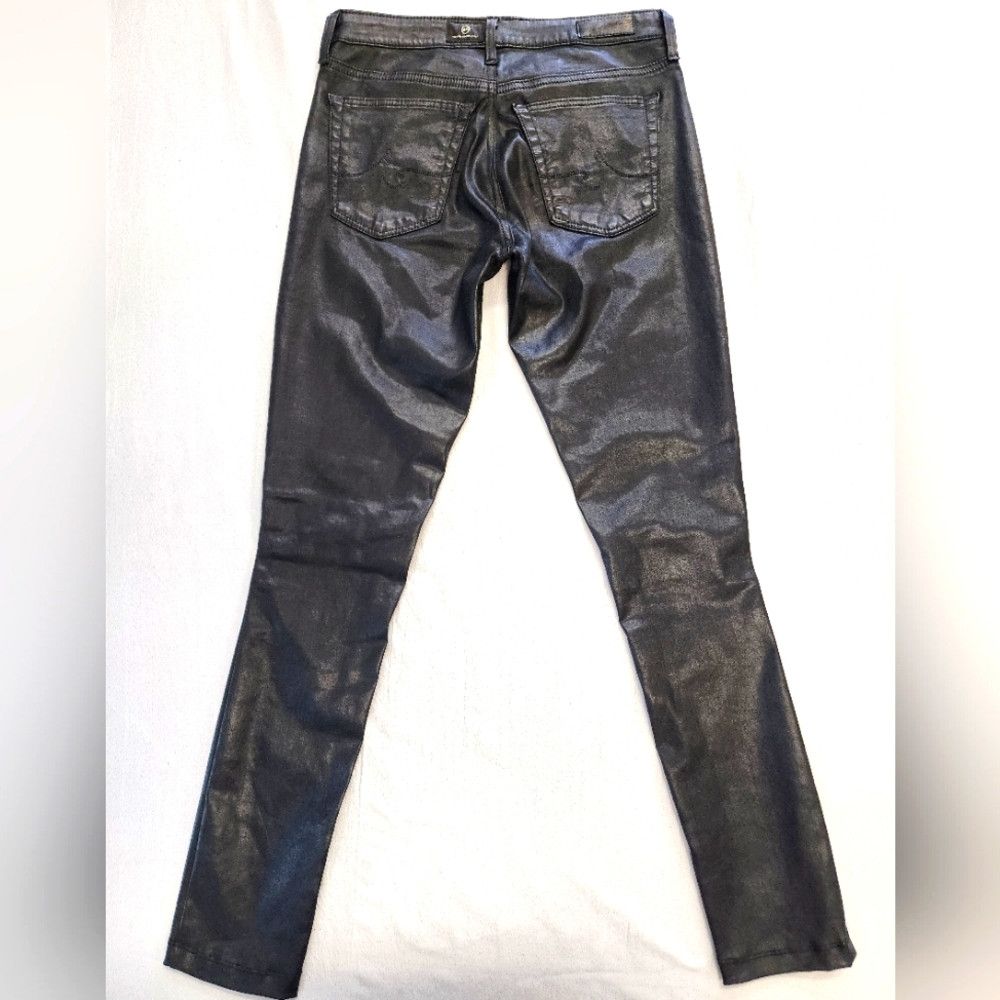 AG Adriano Goldschmied AG Women's Metallic Black Super Skinny Ankle Leggings Pants Size 26" / US 2 / IT 38 - 2 Thumbnail