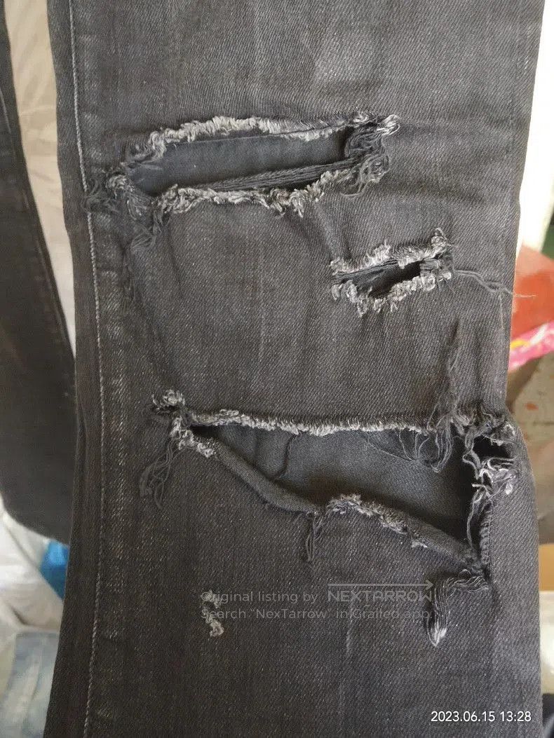 Saint Laurent Paris SLP 2016 Black Distressed Denim Jeans. Size US 33 - 5 Thumbnail